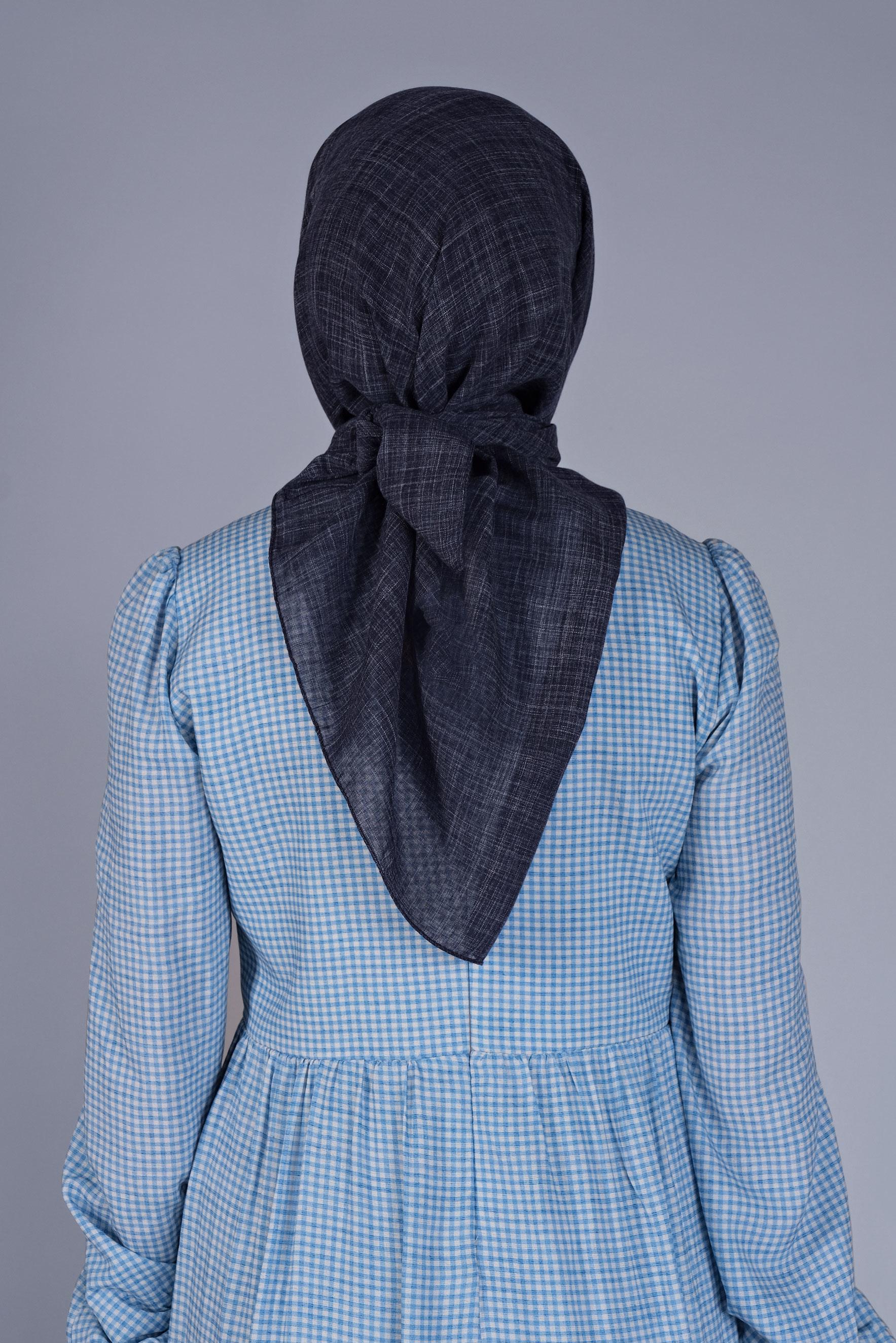 Tesettür giyim LACİVERT ALVİNA KIRÇILLI EŞARP 8072 