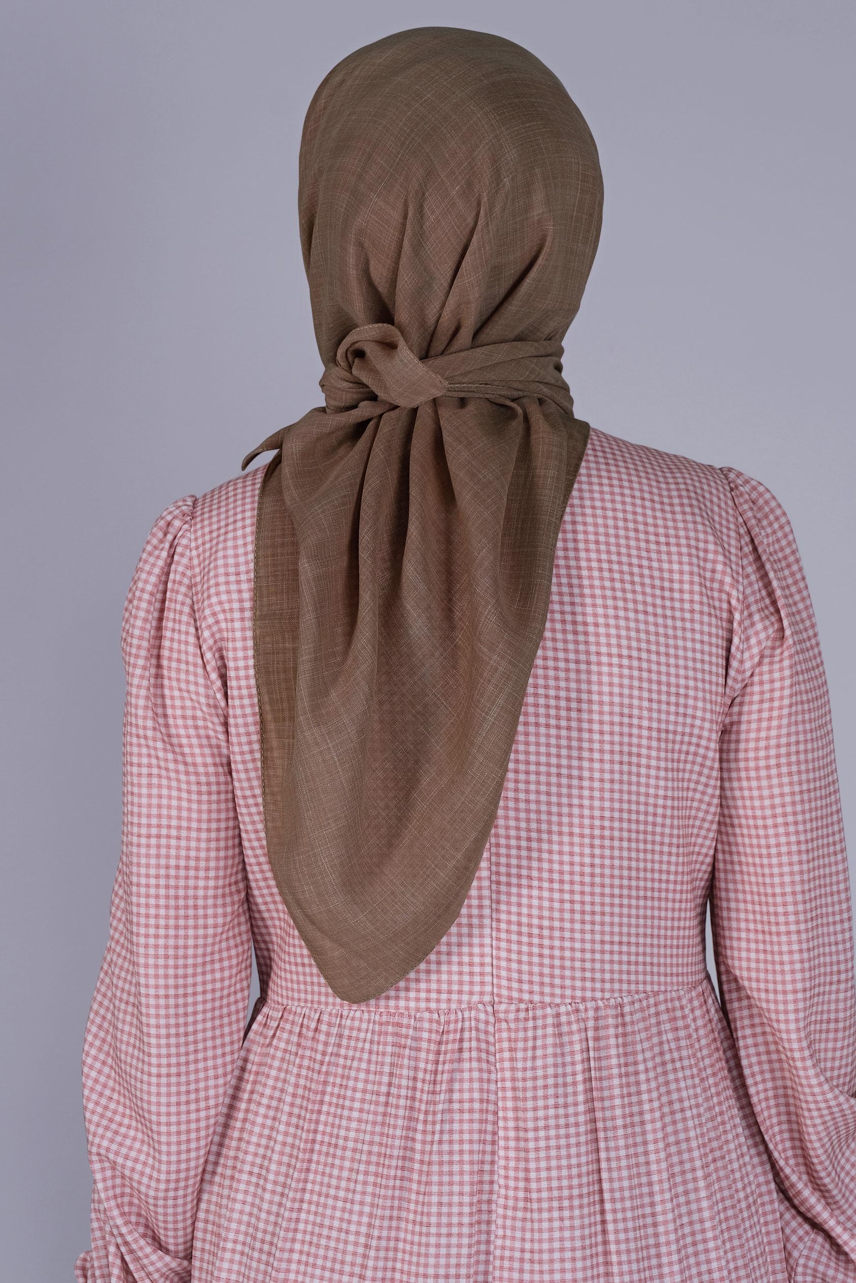 Tesettür giyim KAHVE ALVİNA KIRÇILLI EŞARP 8072 