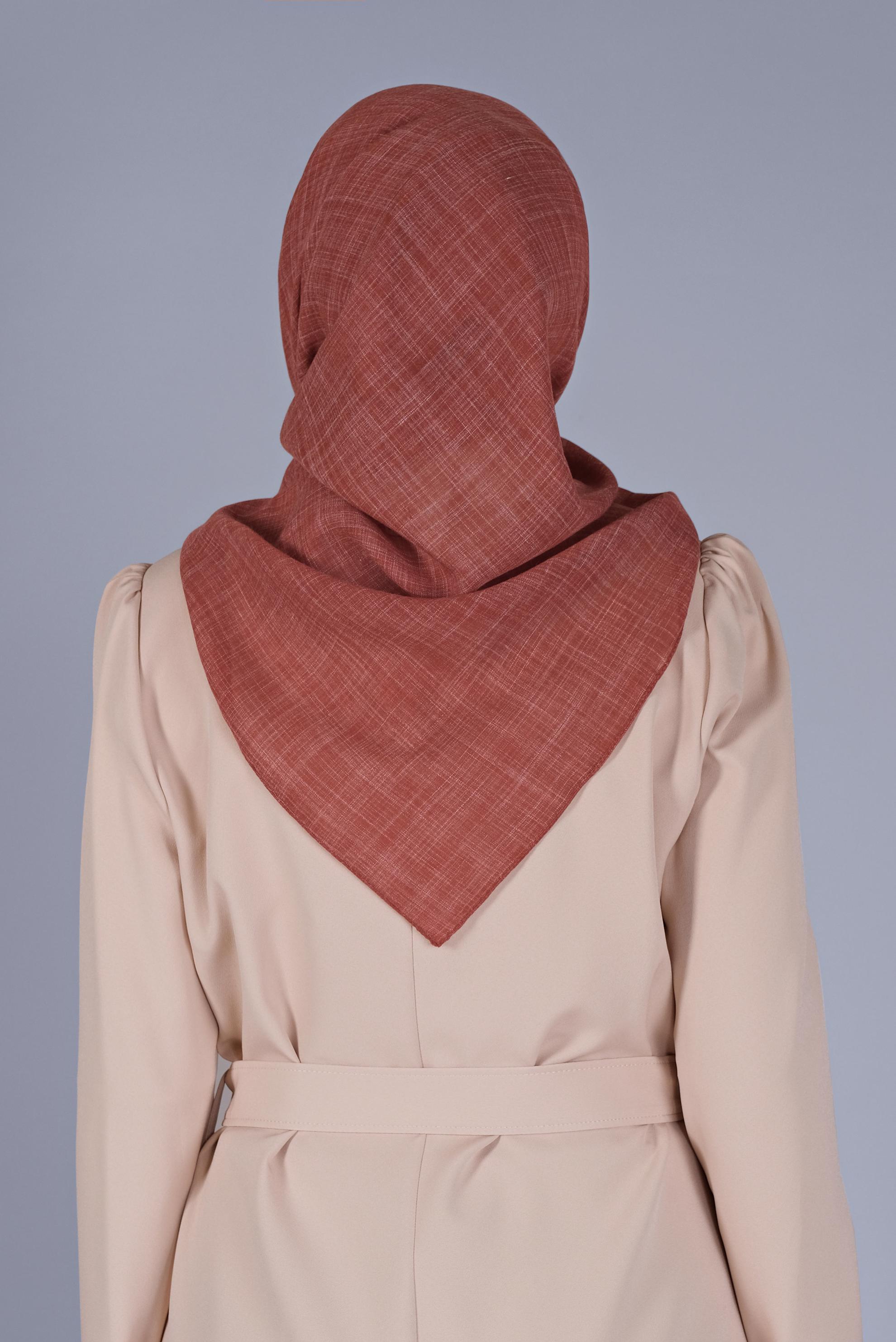 Tesettür giyim TABA ALVİNA KIRÇILLI EŞARP 8072 