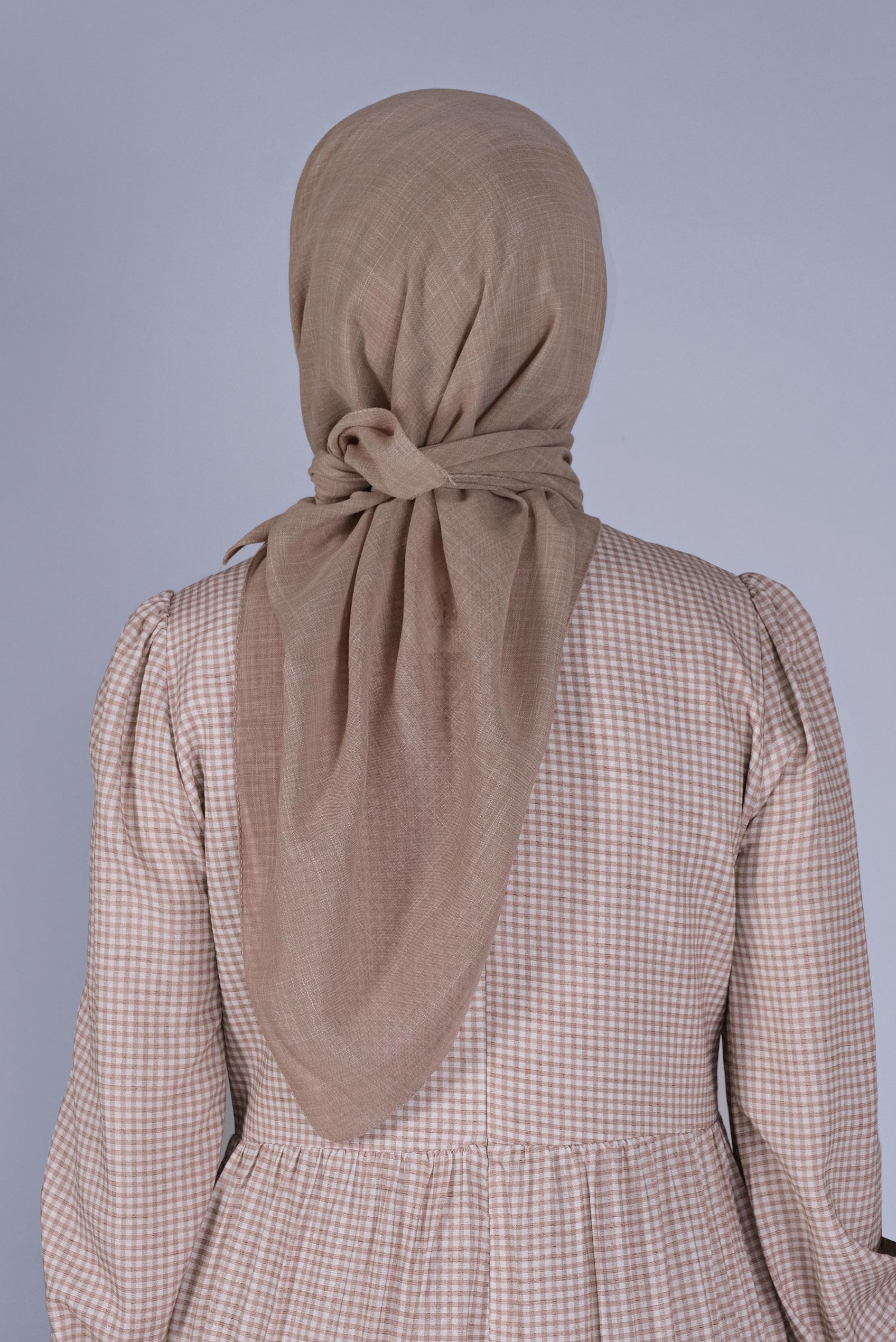 Tesettür giyim VİZON ALVİNA KIRÇILLI EŞARP 8072 