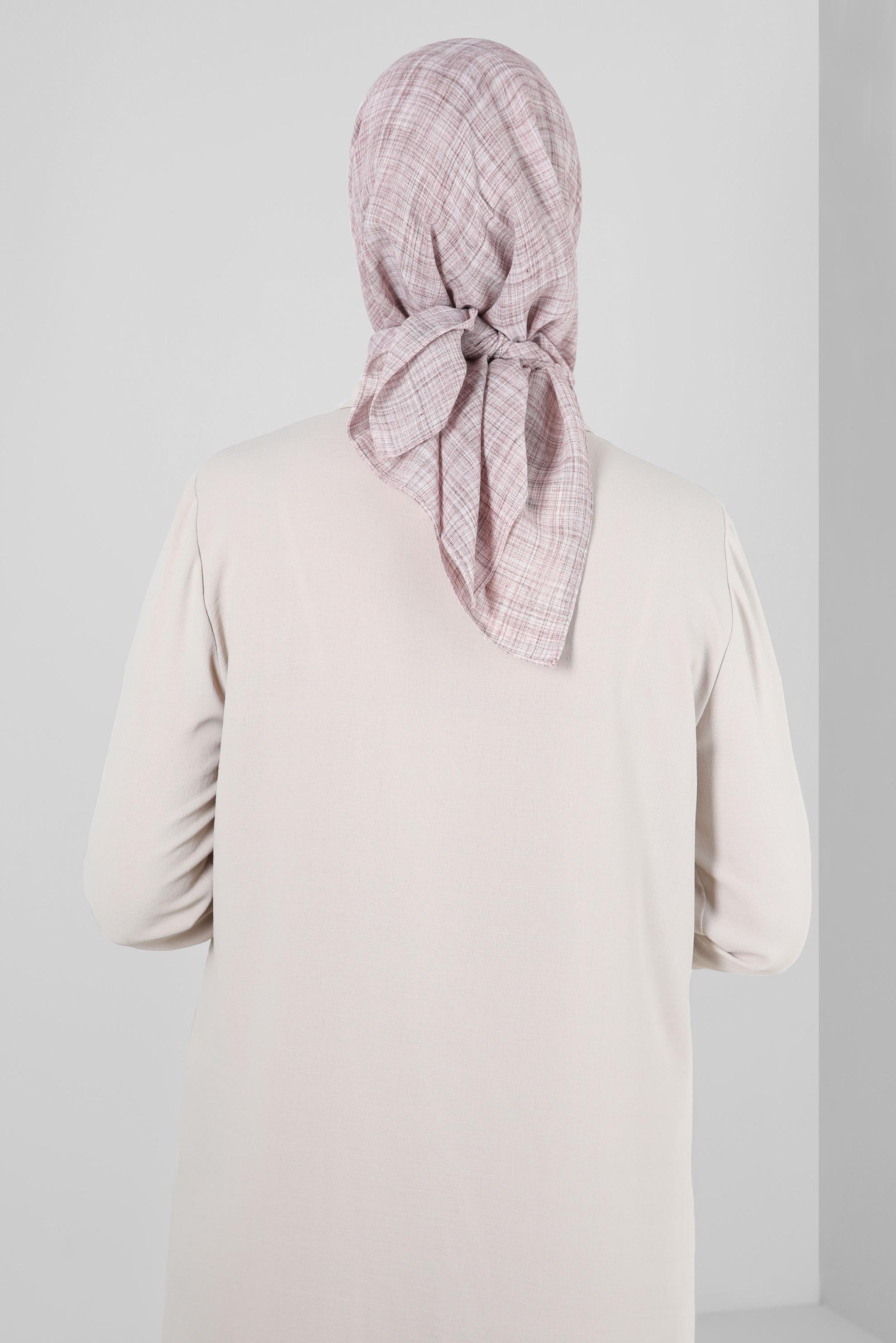 Tesettür giyim PUDRA ALVİNA KIRÇILLI EŞARP 8072 