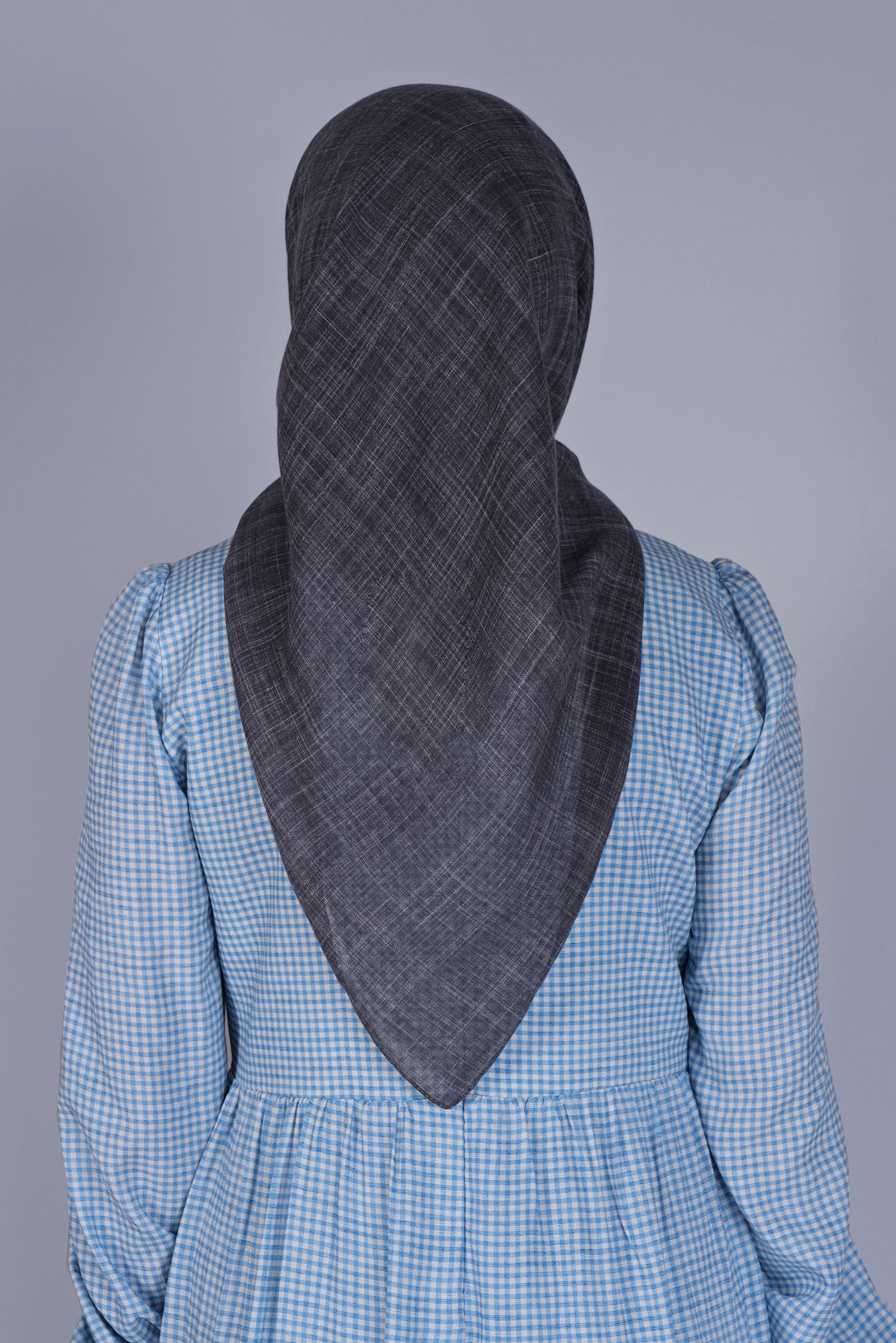 Tesettür giyim GRİ ALVİNA KIRÇILLI EŞARP 8072 