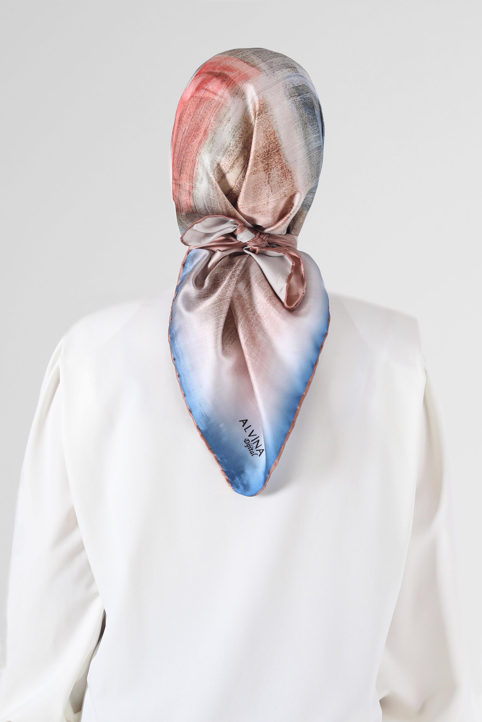 Tesettür giyim MAVİ ALVİNA DİJİTAL EŞARP 8085 