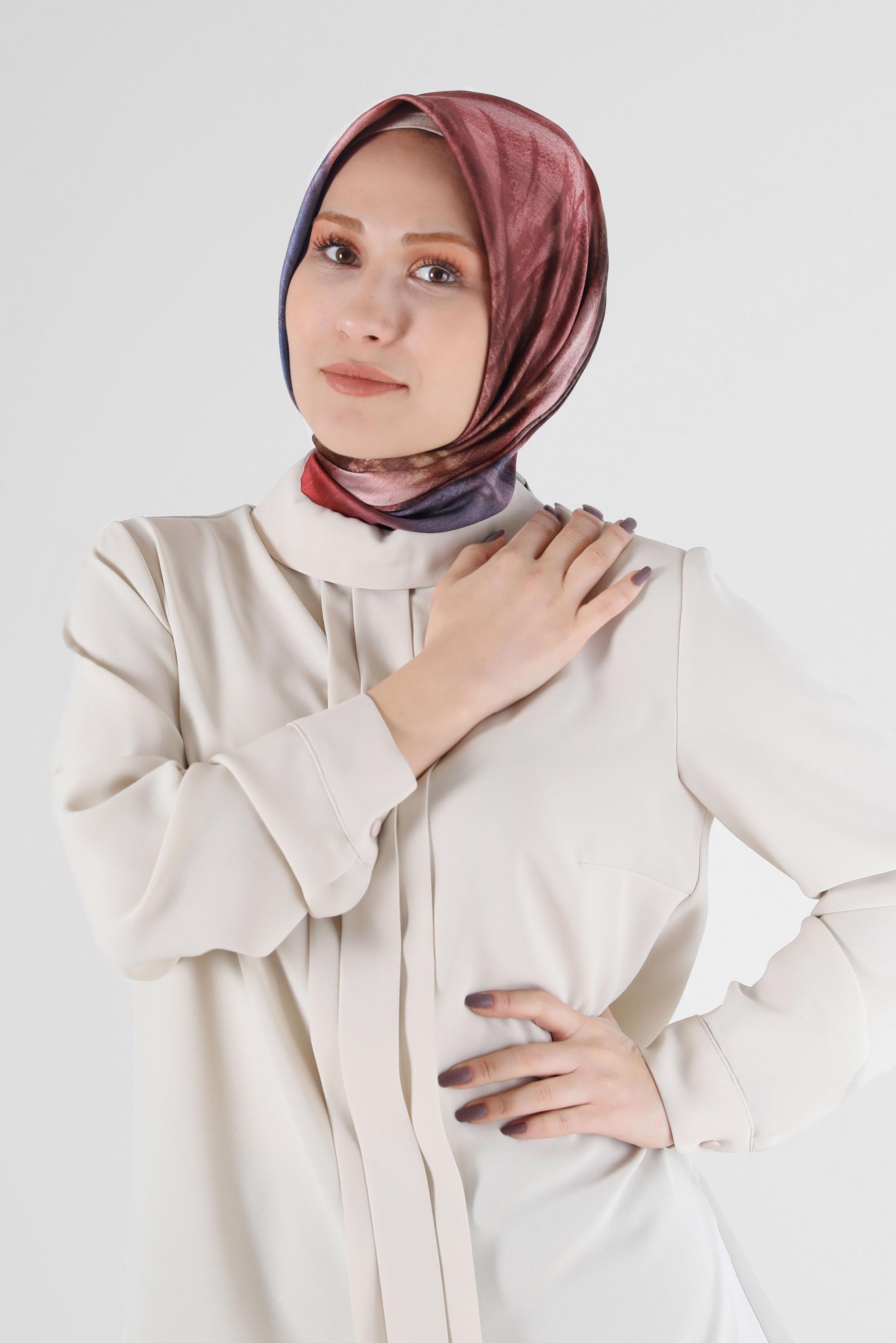 Tesettür giyim KIRMIZI ALVİNA DİJİTAL EŞARP 8085 