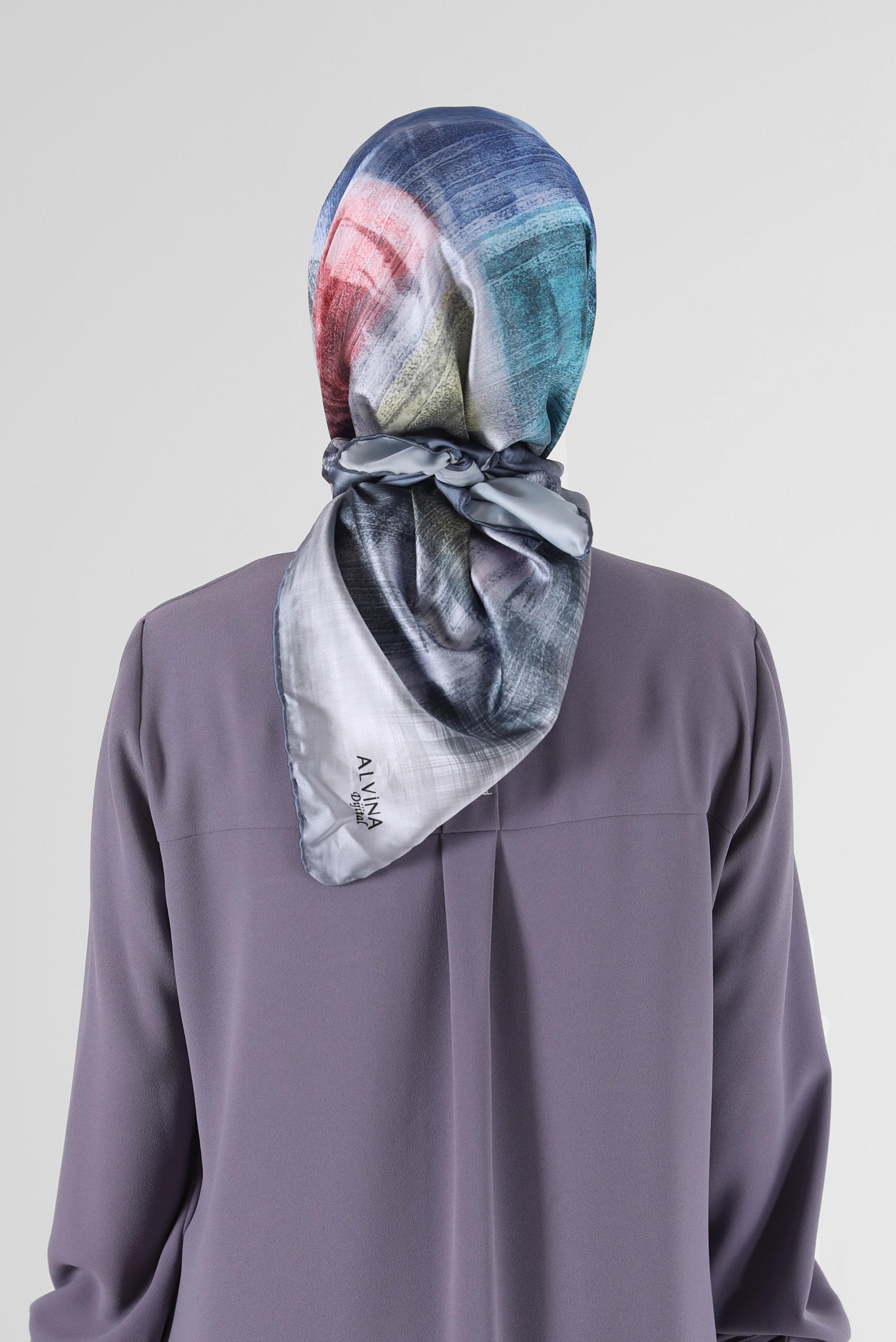 Tesettür giyim GRİ ALVİNA DİJİTAL EŞARP 8085 