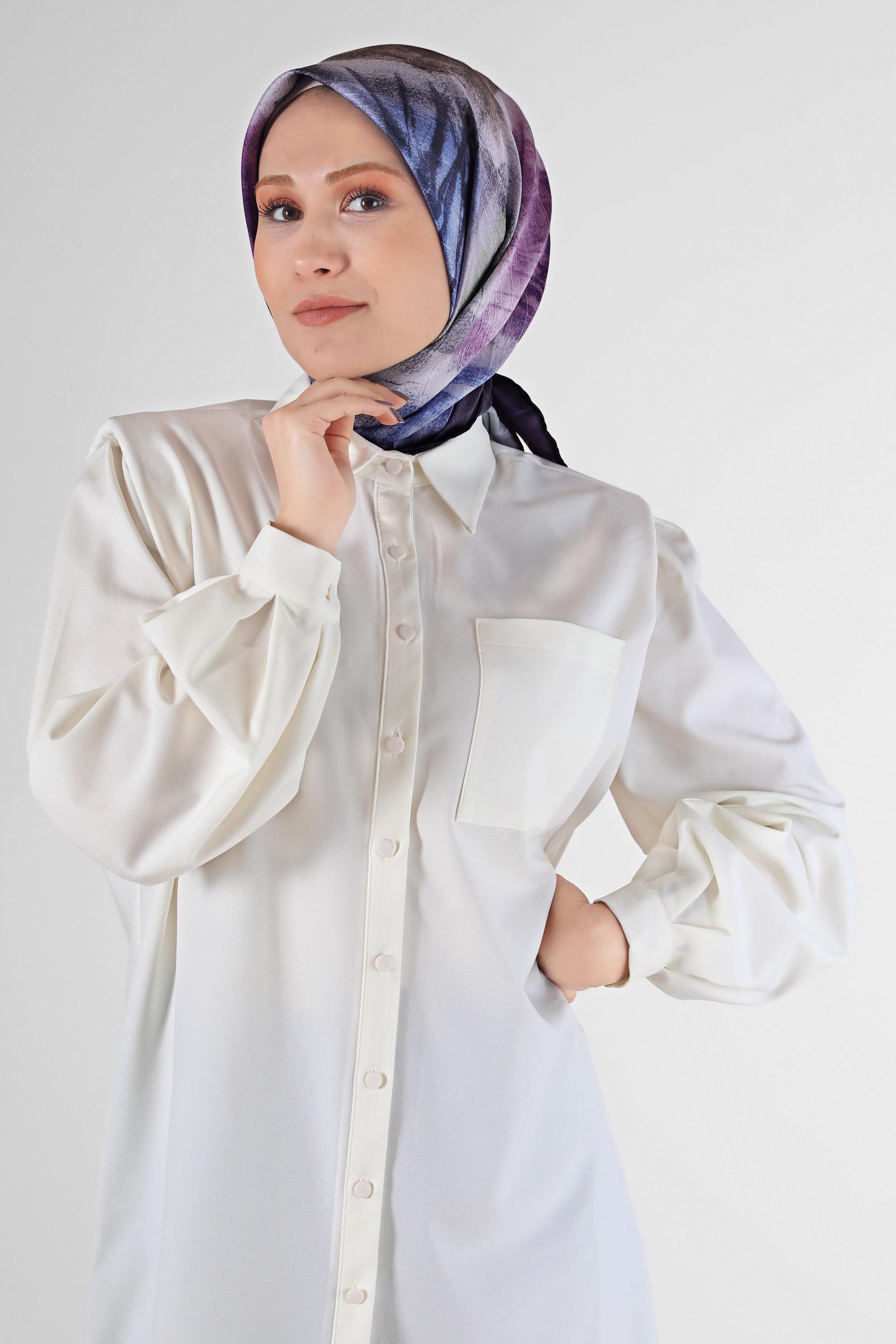 Tesettür giyim MOR ALVİNA DİJİTAL EŞARP 8085 