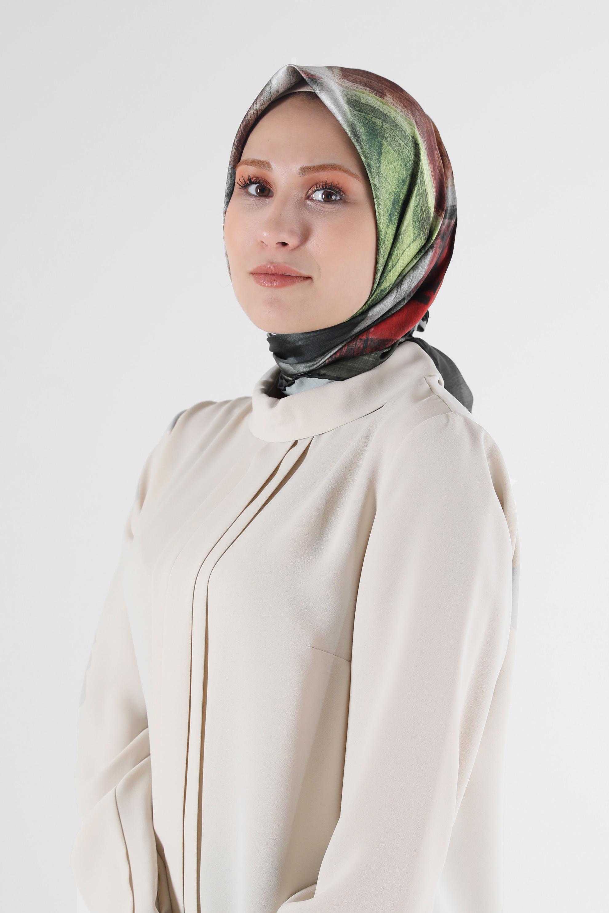 Tesettür giyim HAKİ ALVİNA DİJİTAL EŞARP 8085 