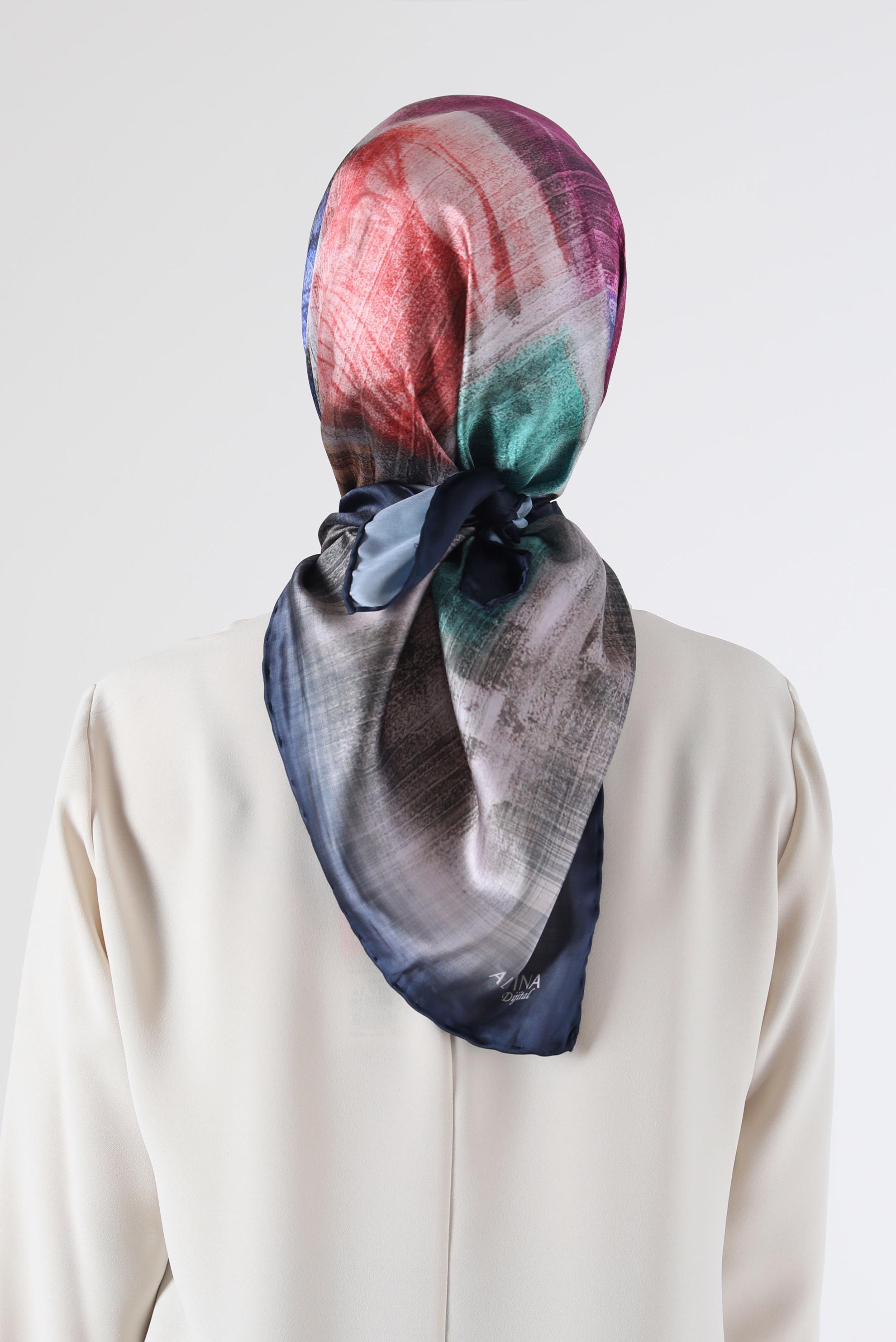 Tesettür giyim GRİ ALVİNA DİJİTAL EŞARP 8085 