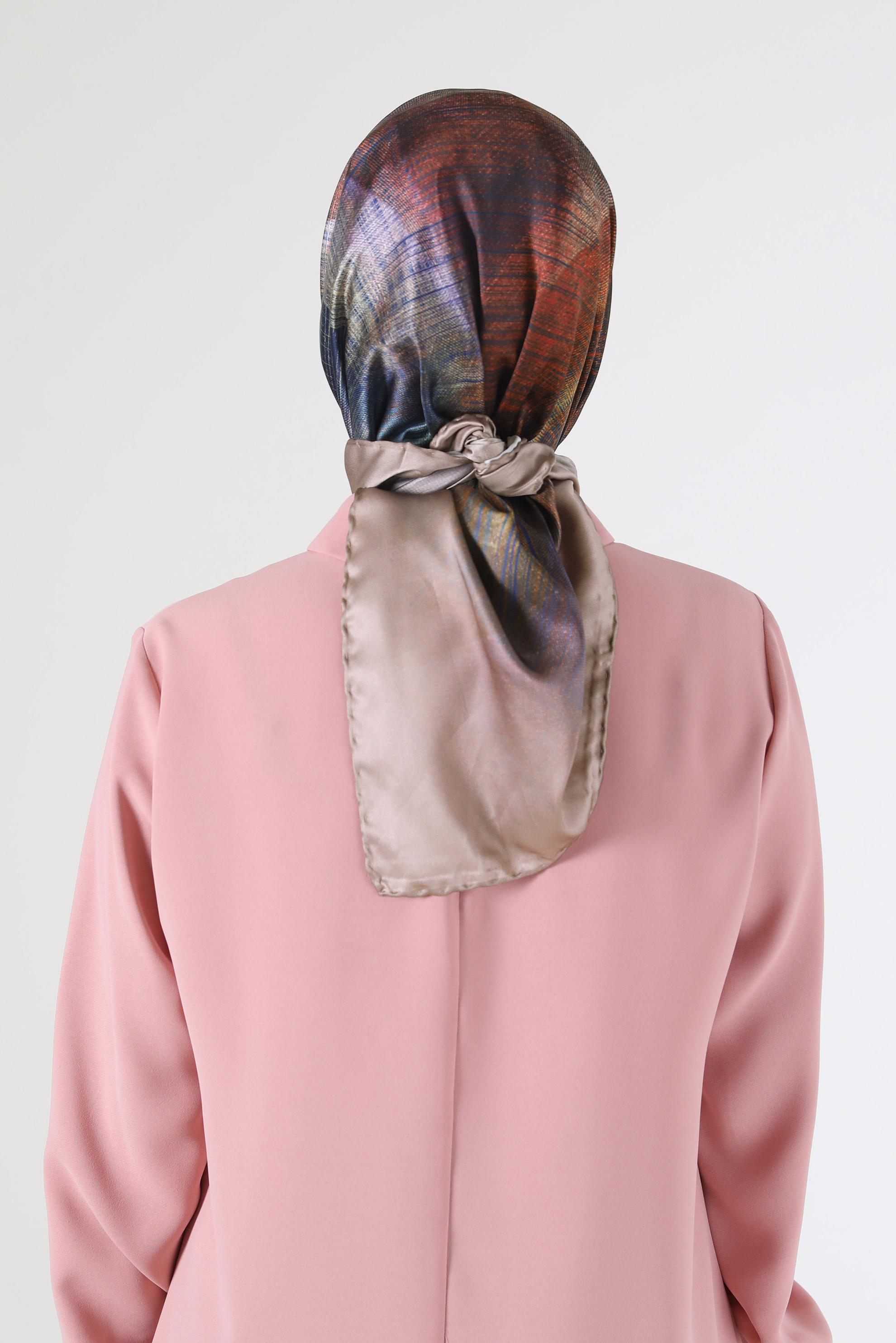 Tesettür giyim BEJ ALVİNA DİJİTAL EŞARP 8086 