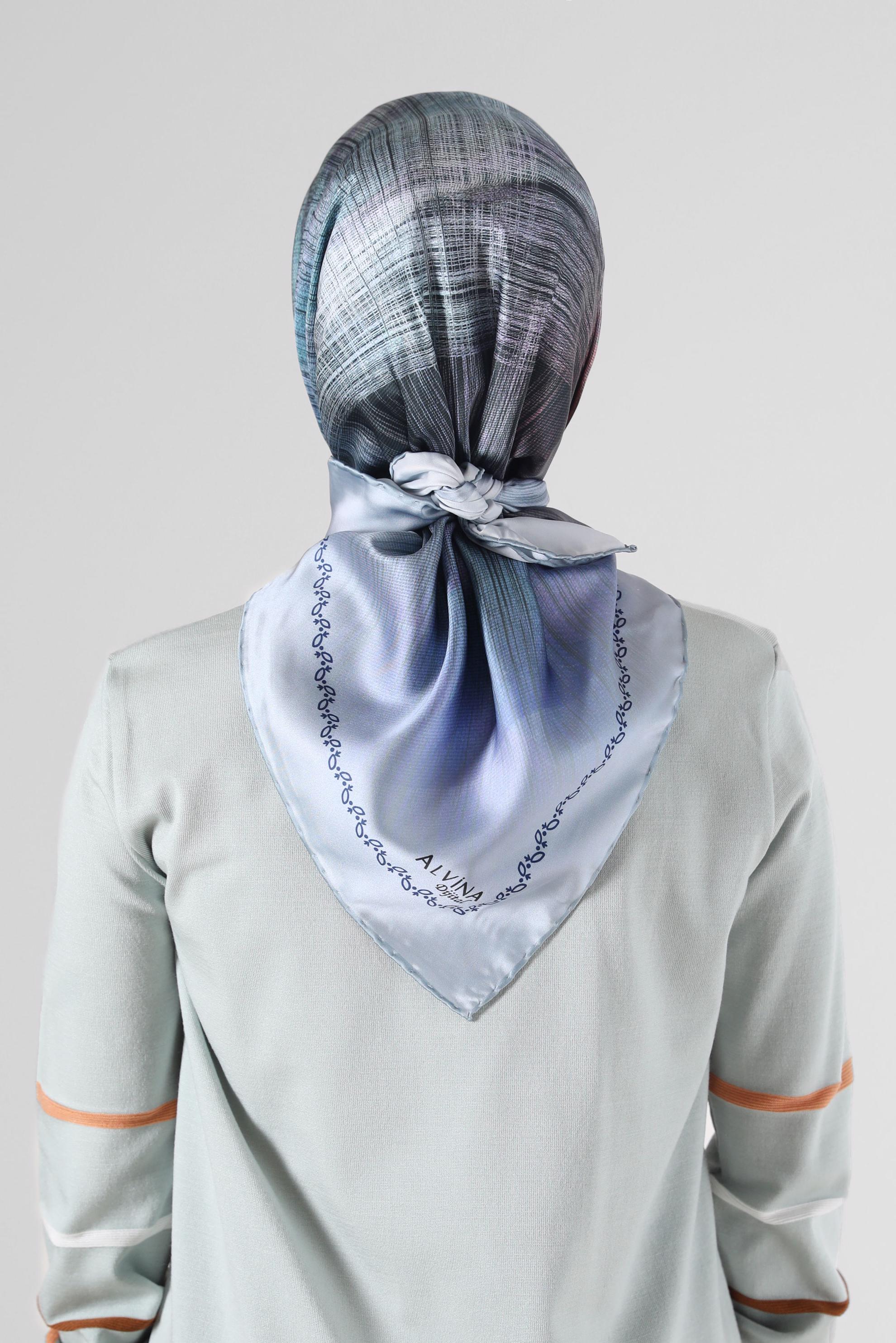 Tesettür giyim GRİ ALVİNA DİJİTAL EŞARP 8086 