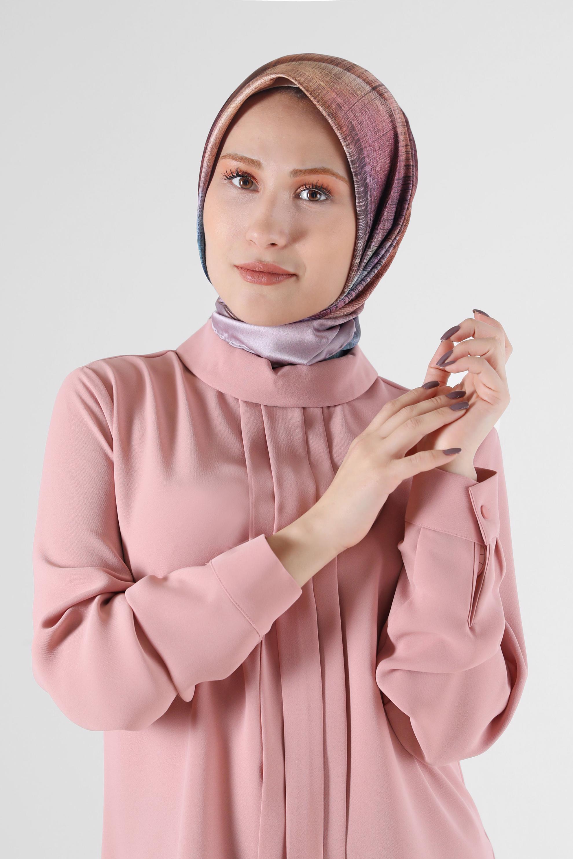 Tesettür giyim PUDRA ALVİNA DİJİTAL EŞARP 8086 