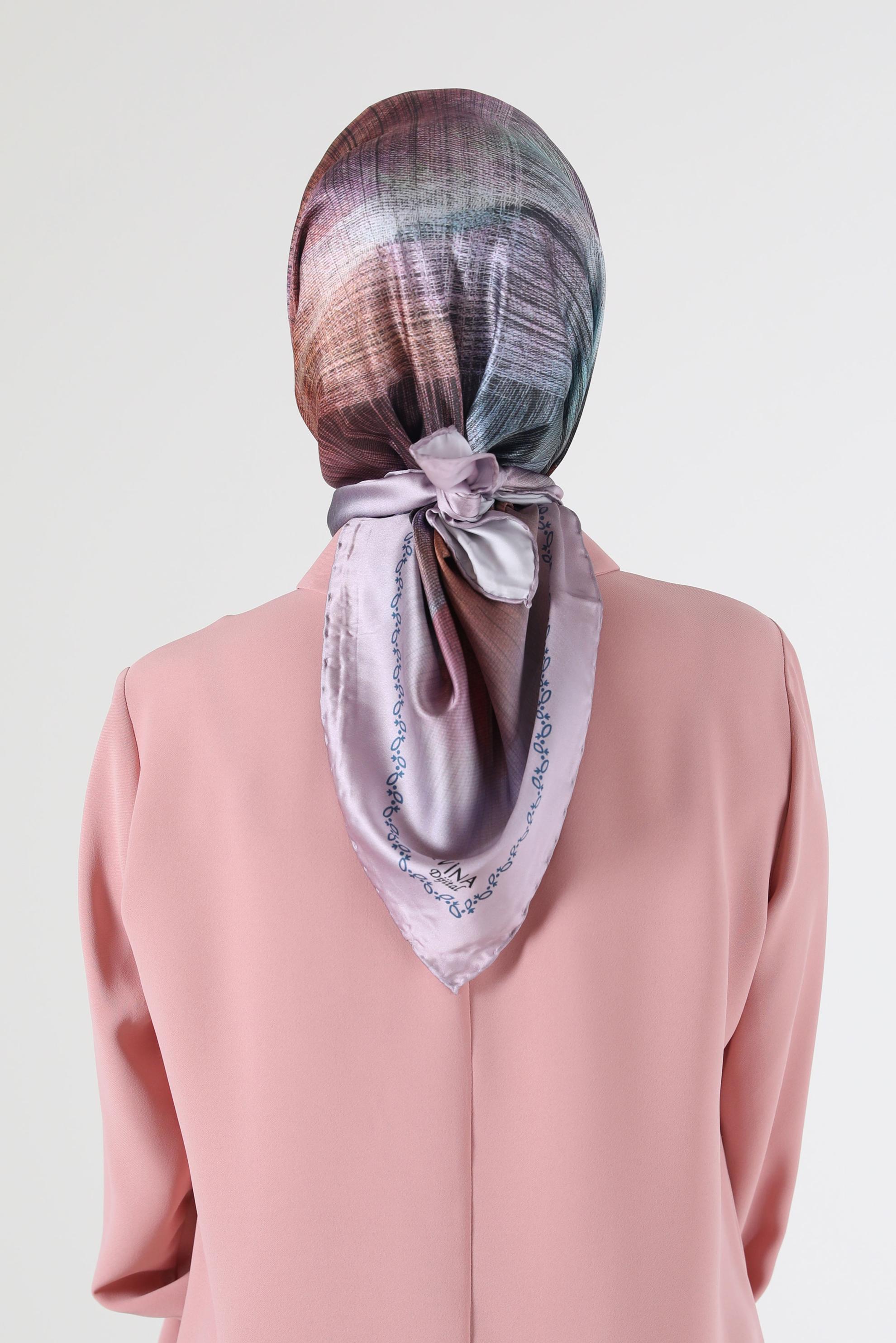 Tesettür giyim PUDRA ALVİNA DİJİTAL EŞARP 8086 