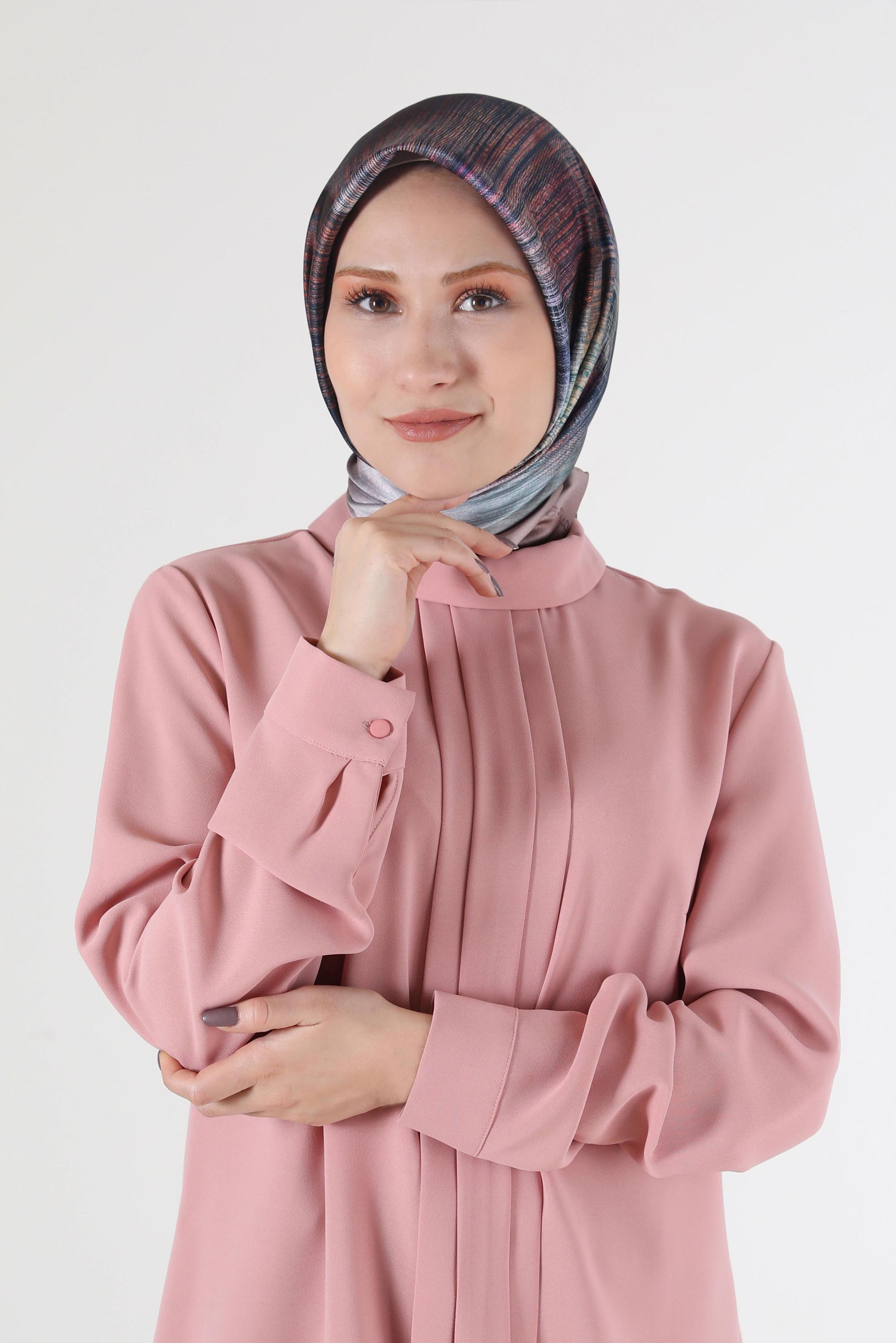 Tesettür giyim VİZON ALVİNA DİJİTAL EŞARP 8086 