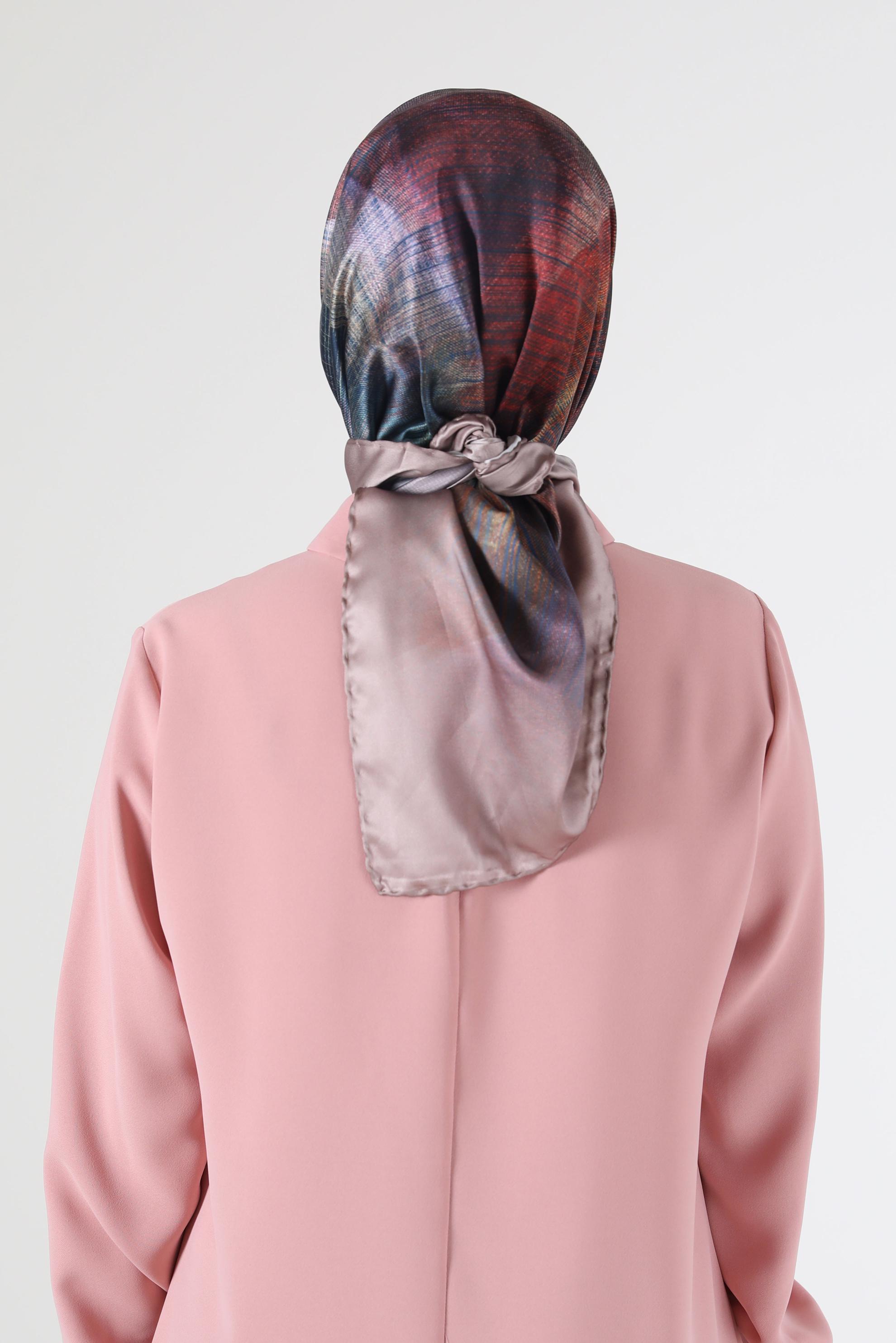 Tesettür giyim VİZON ALVİNA DİJİTAL EŞARP 8086 