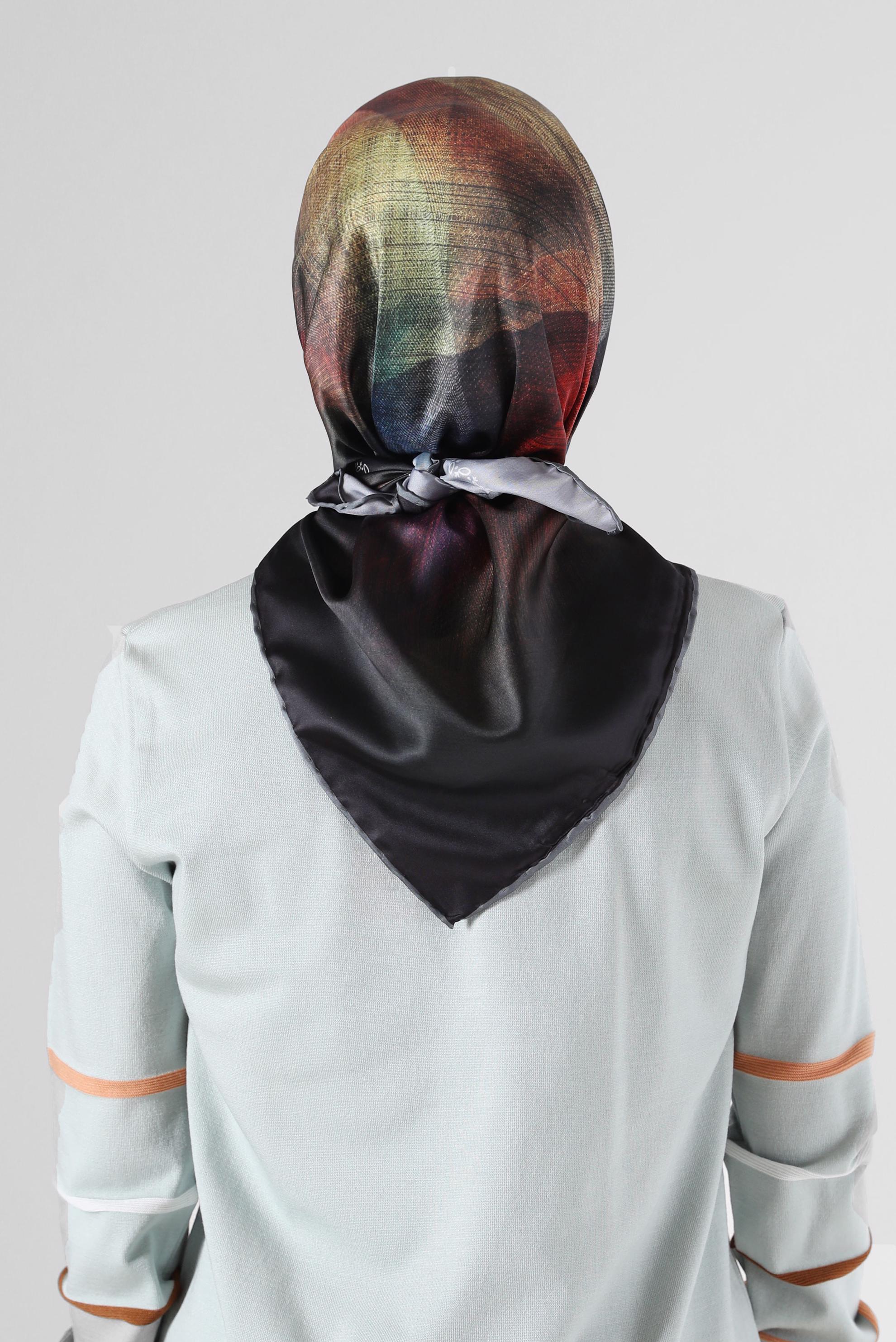 Tesettür giyim GRİ ALVİNA DİJİTAL EŞARP 8086 