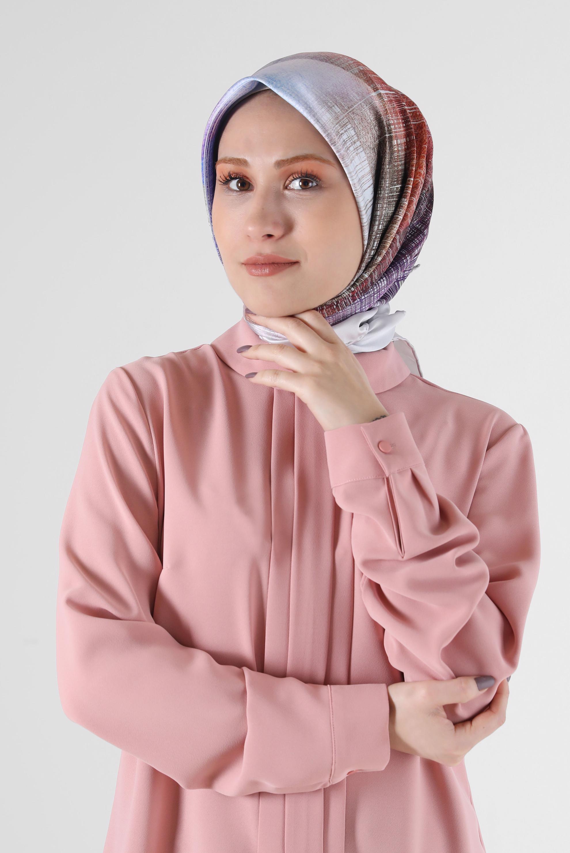 Tesettür giyim BEJ ALVİNA DİJİTAL EŞARP 8086 