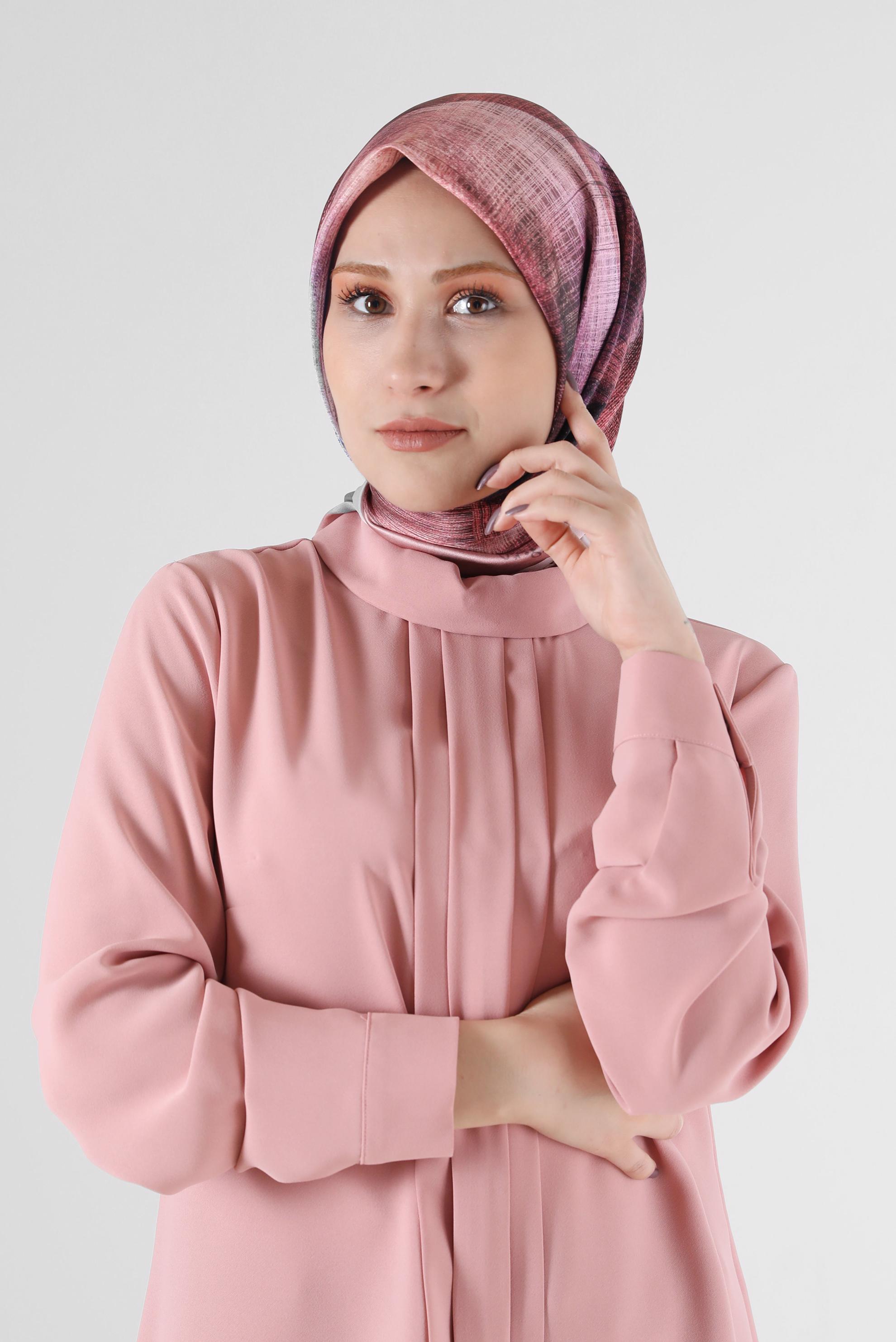 Tesettür giyim PUDRA ALVİNA DİJİTAL EŞARP 8086 