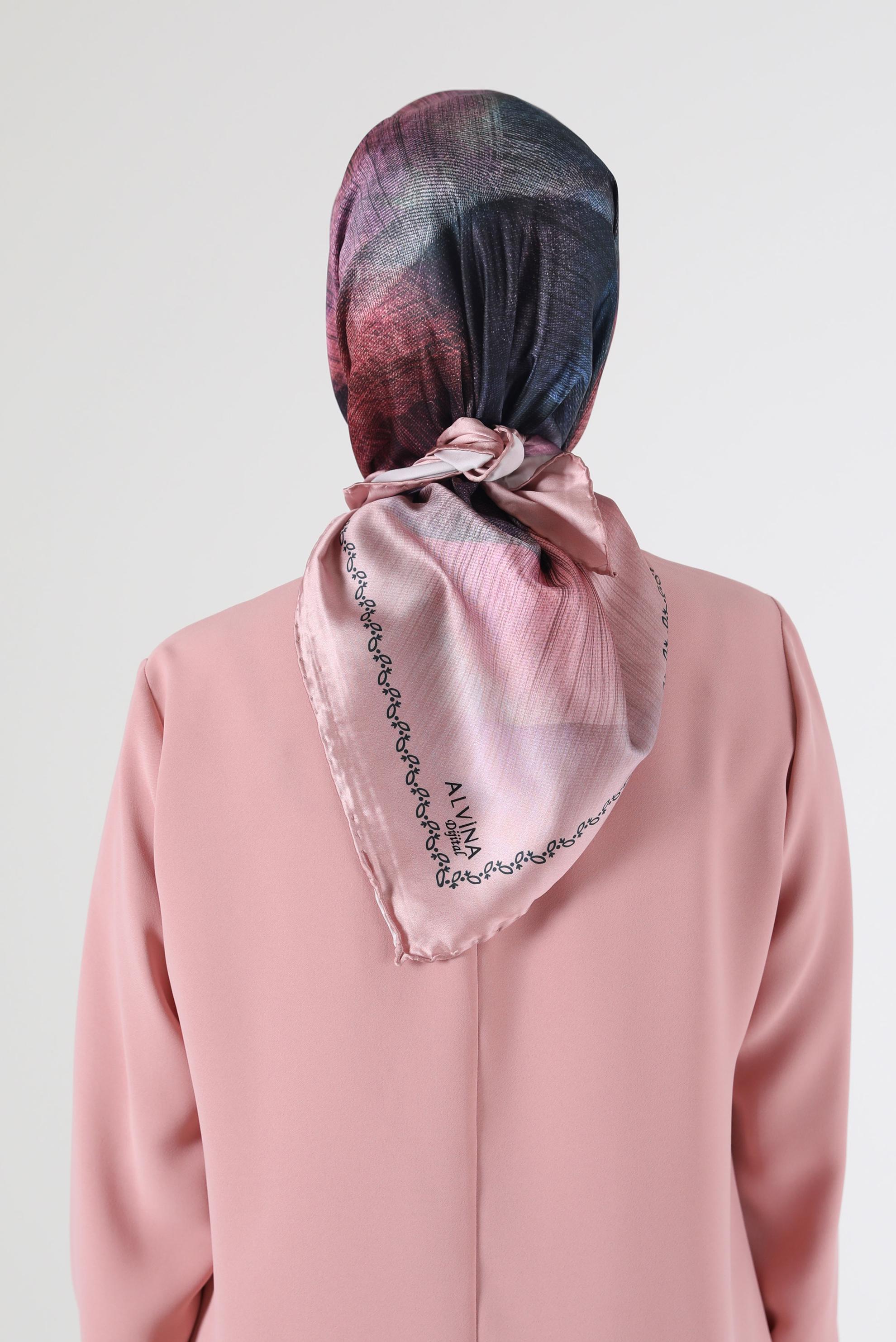 Tesettür giyim PUDRA ALVİNA DİJİTAL EŞARP 8086 