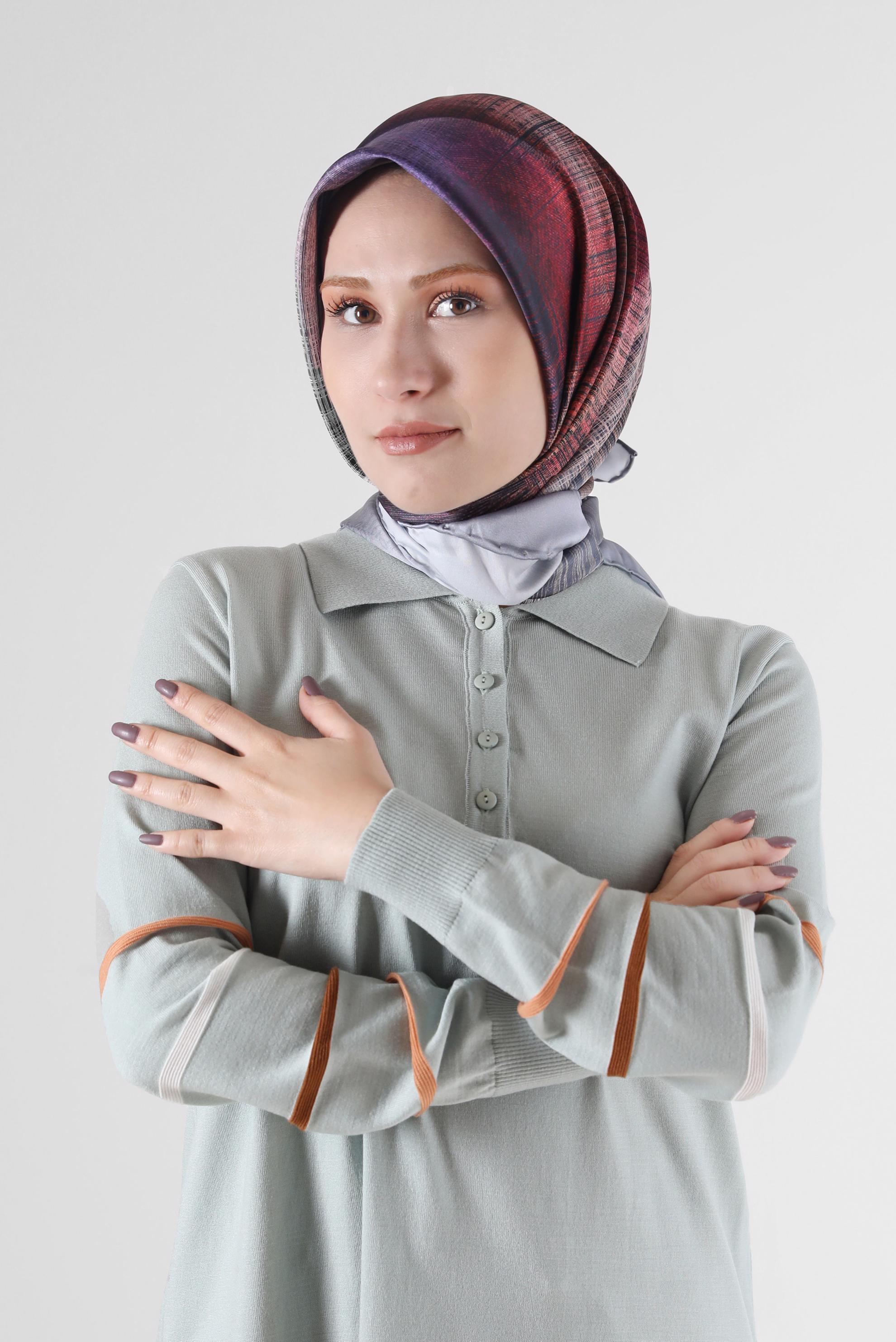 Tesettür giyim YEŞİL ALVİNA DİJİTAL EŞARP 8086 