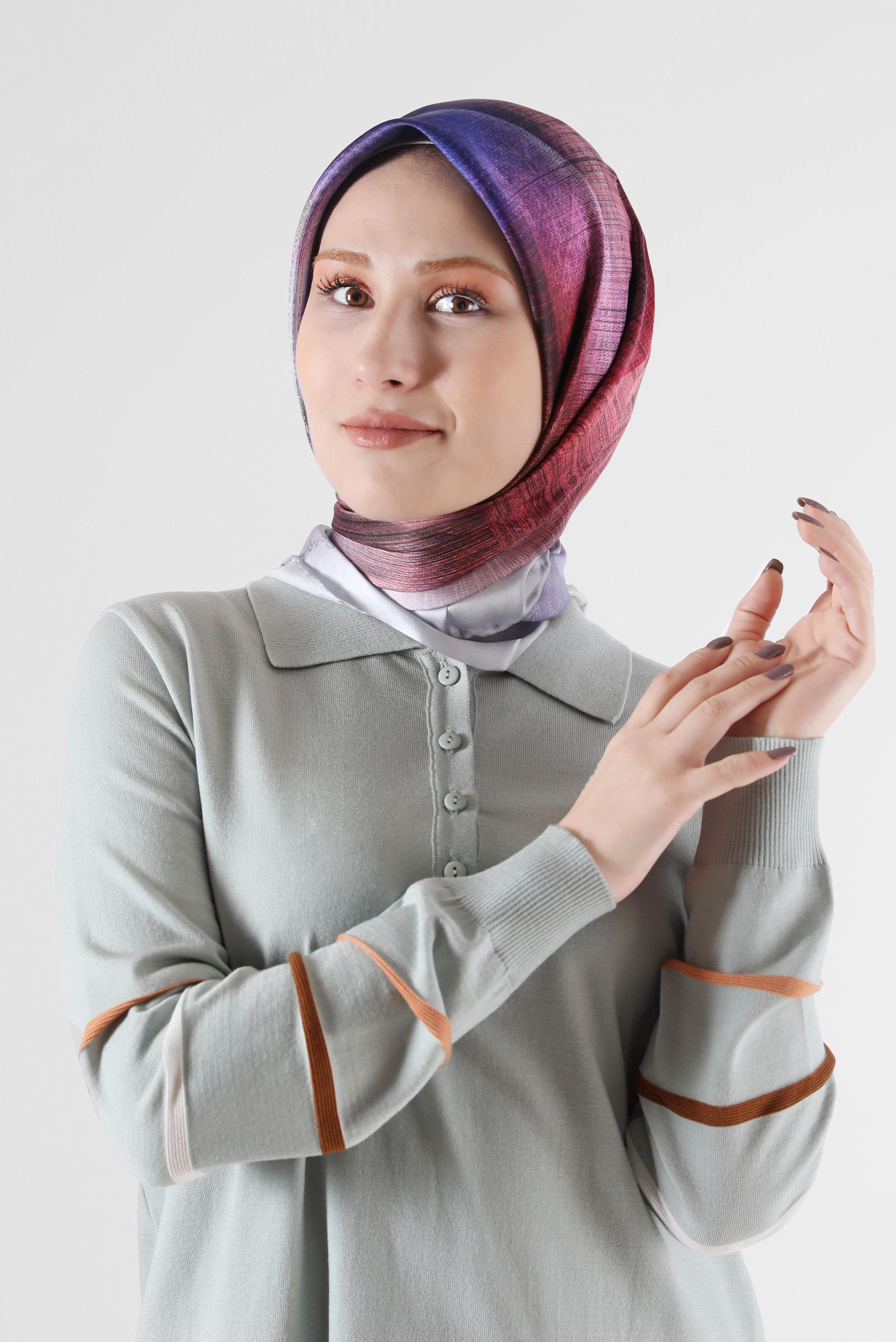 Tesettür giyim LACİVERT ALVİNA DİJİTAL EŞARP 8086 