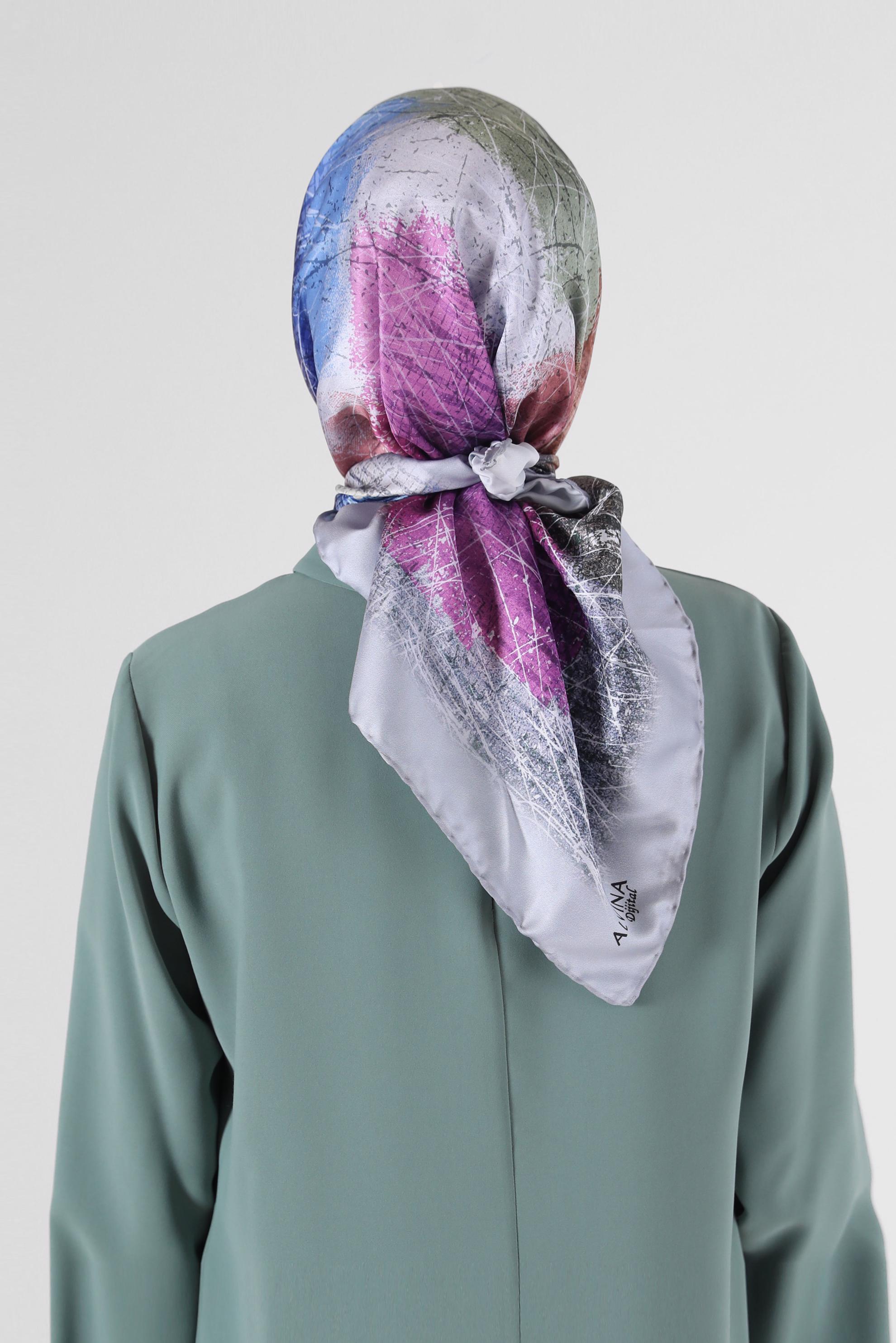 Hijab clothing GREY 8087 ALVİNA DİJİTAL EŞARP (PRM)