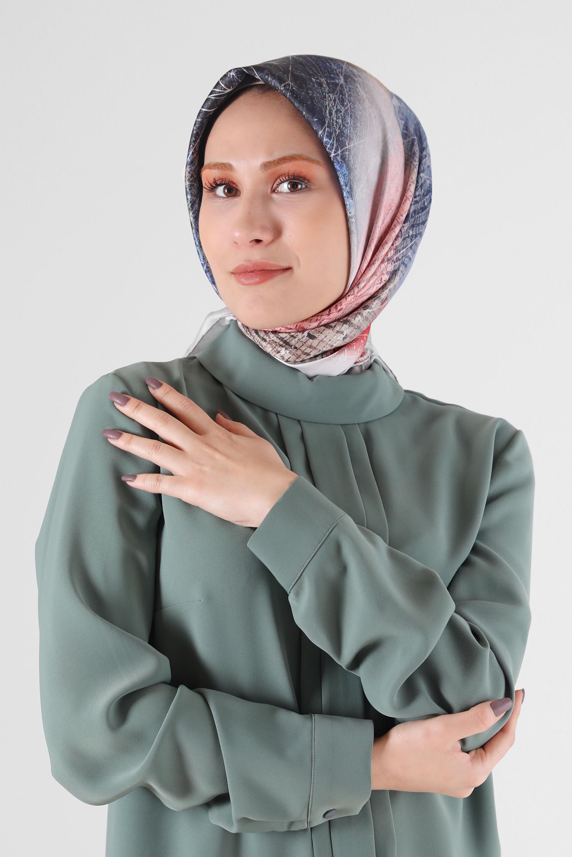 Tesettür giyim EKRU 8087 ALVİNA DİJİTAL EŞARP (PRM)