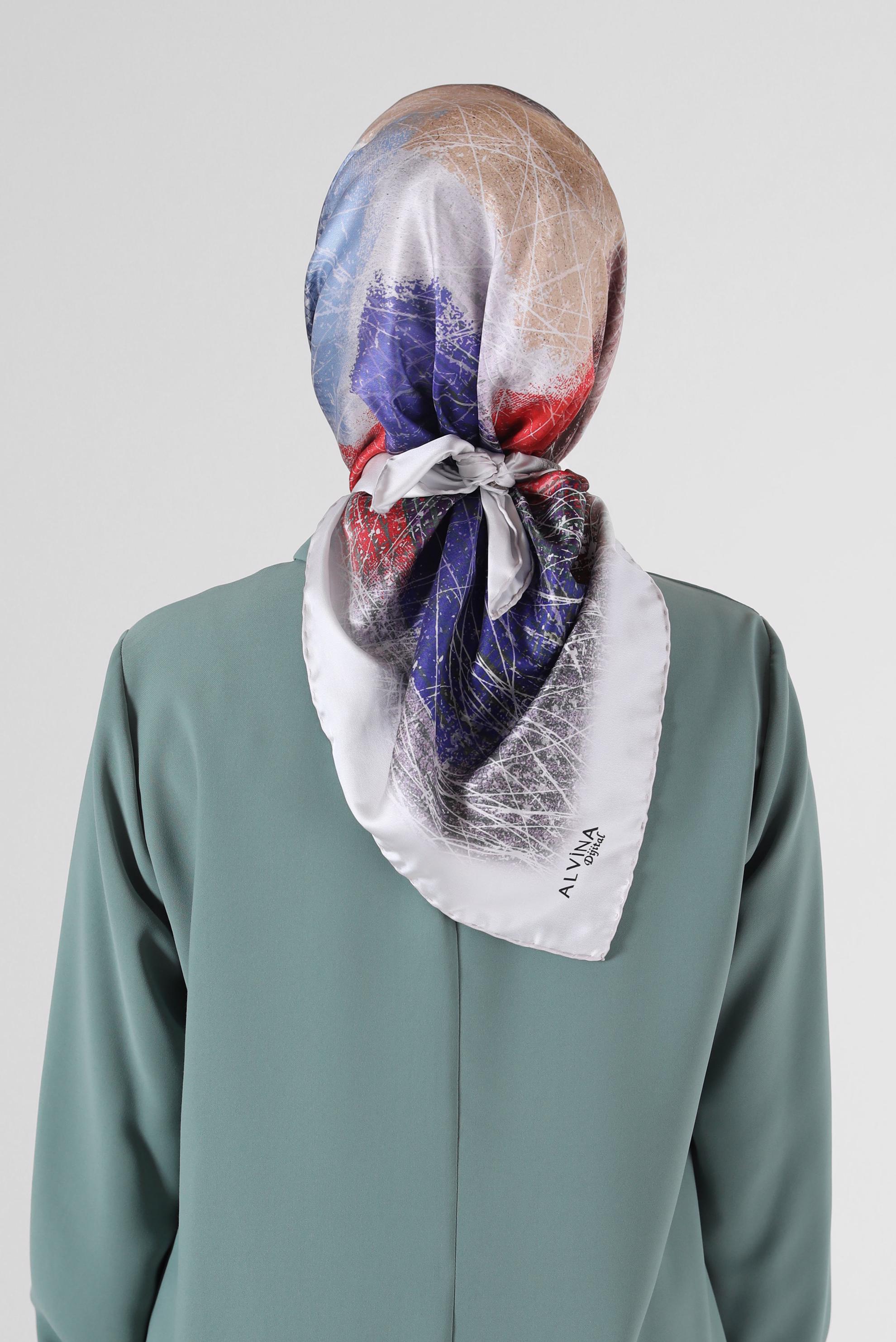 Tesettür giyim EKRU 8087 ALVİNA DİJİTAL EŞARP (PRM)