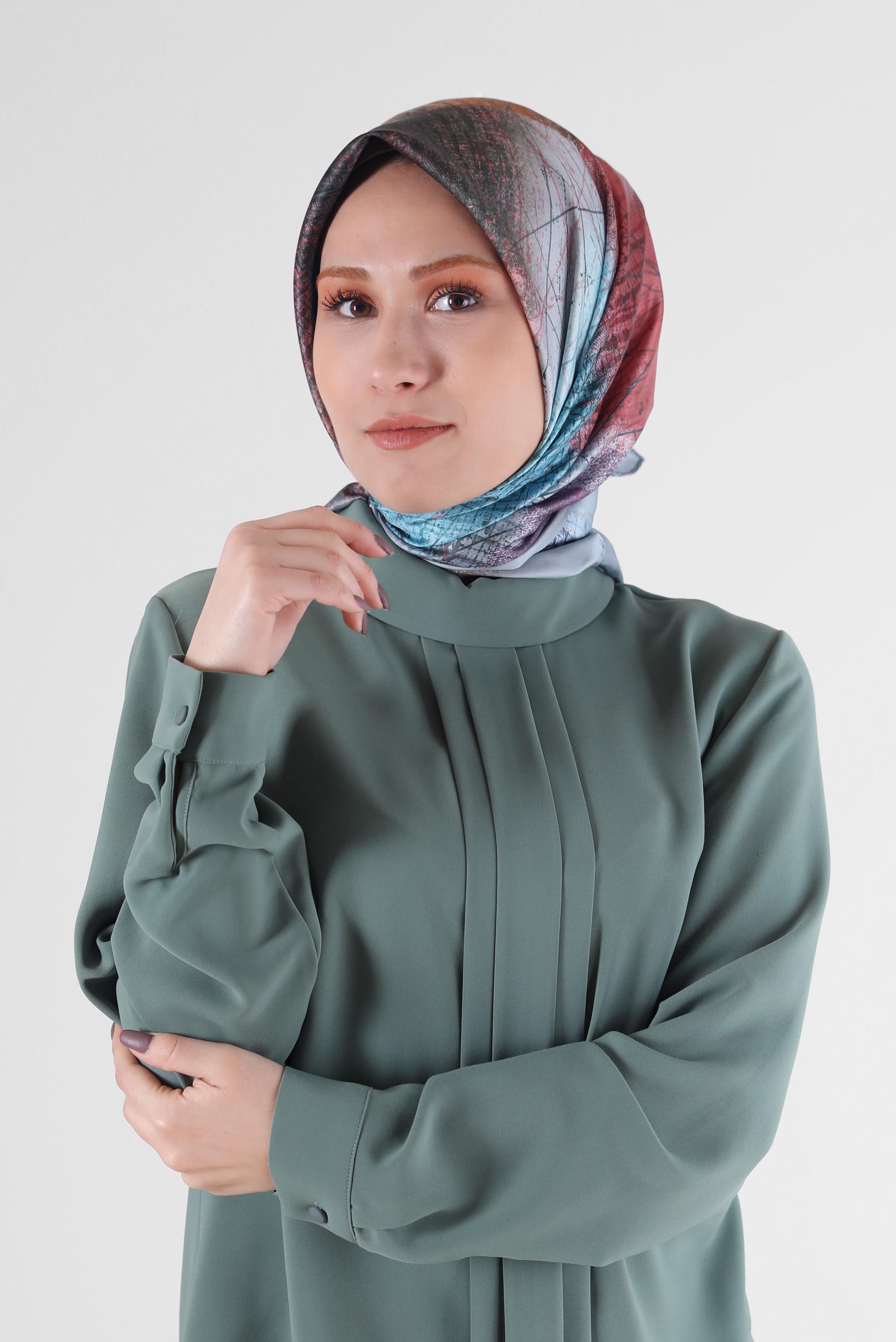 Tesettür giyim GÜMÜŞ 8087 ALVİNA DİJİTAL EŞARP (PRM)