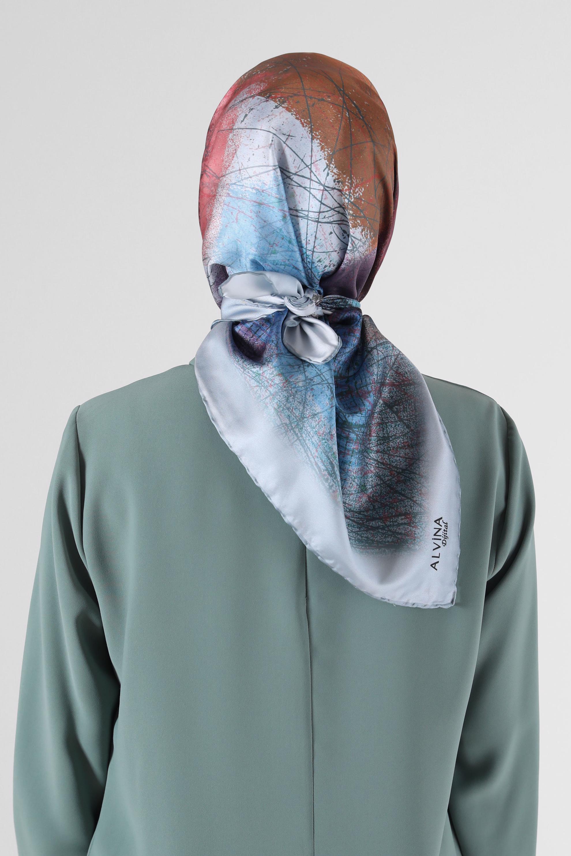 Tesettür giyim GÜMÜŞ 8087 ALVİNA DİJİTAL EŞARP (PRM)