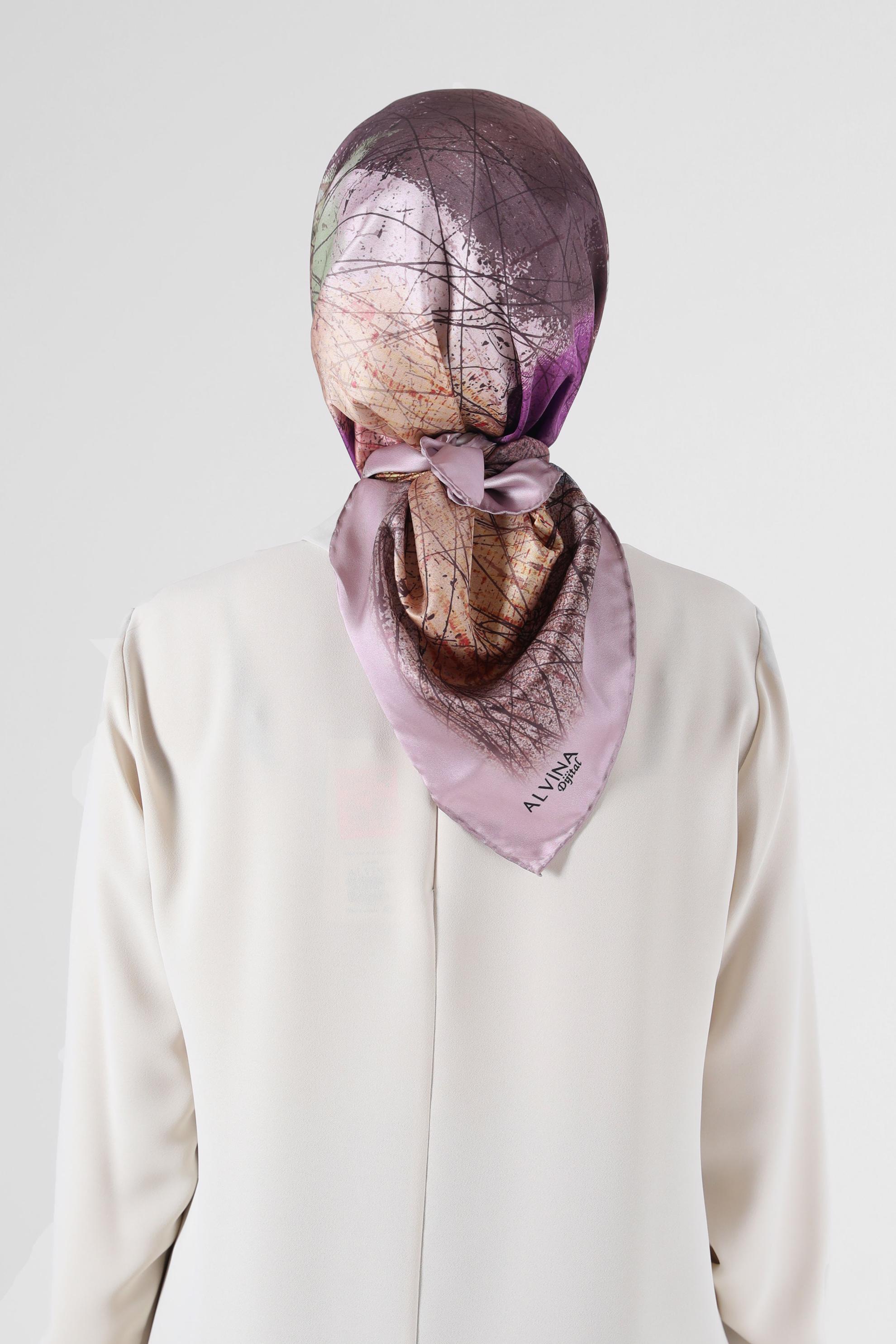 Tesettür giyim PUDRA 8087 ALVİNA DİJİTAL EŞARP (PRM)