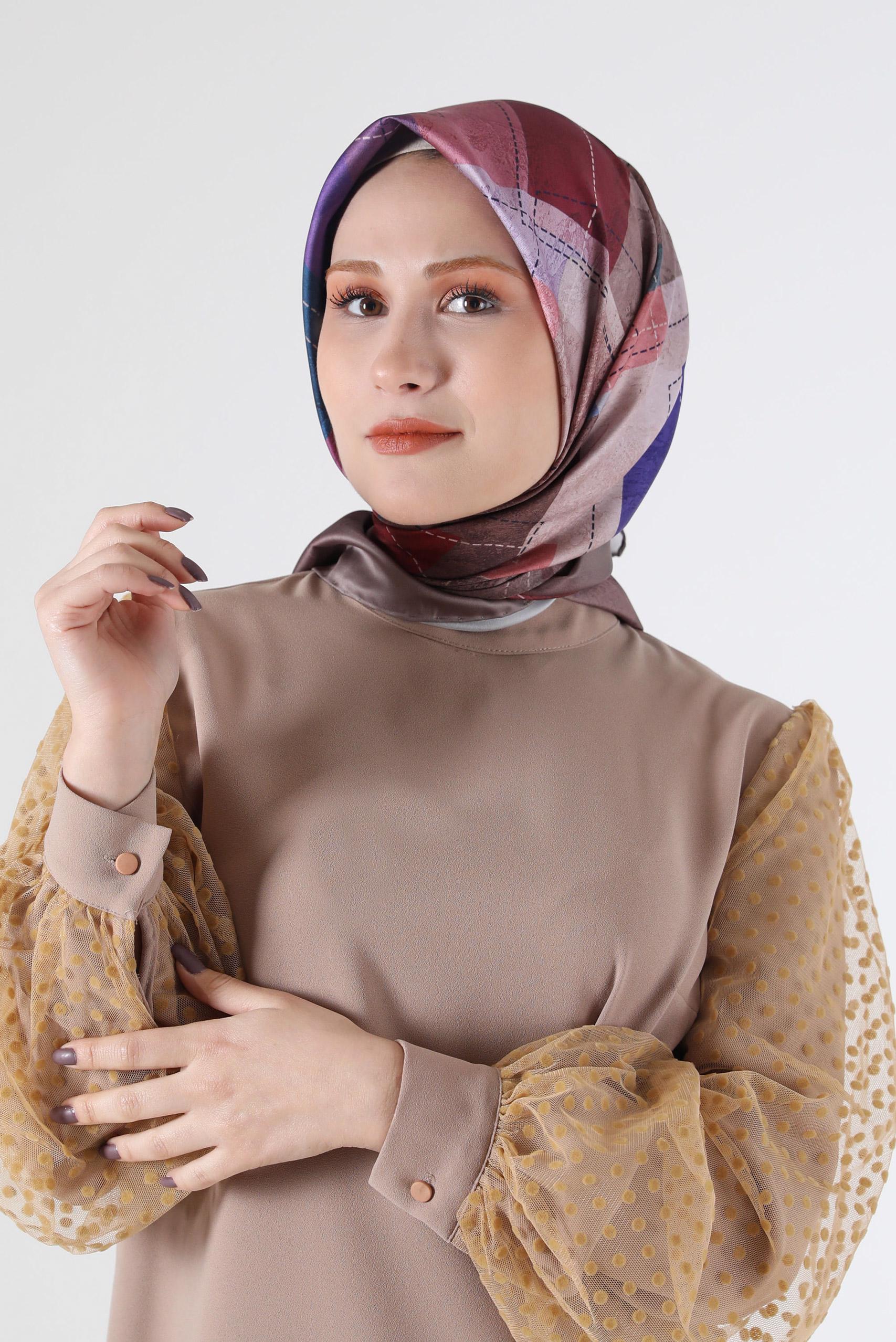 Hijab clothing MINK ALVINA PATTERNED HEADSCARF 8088 