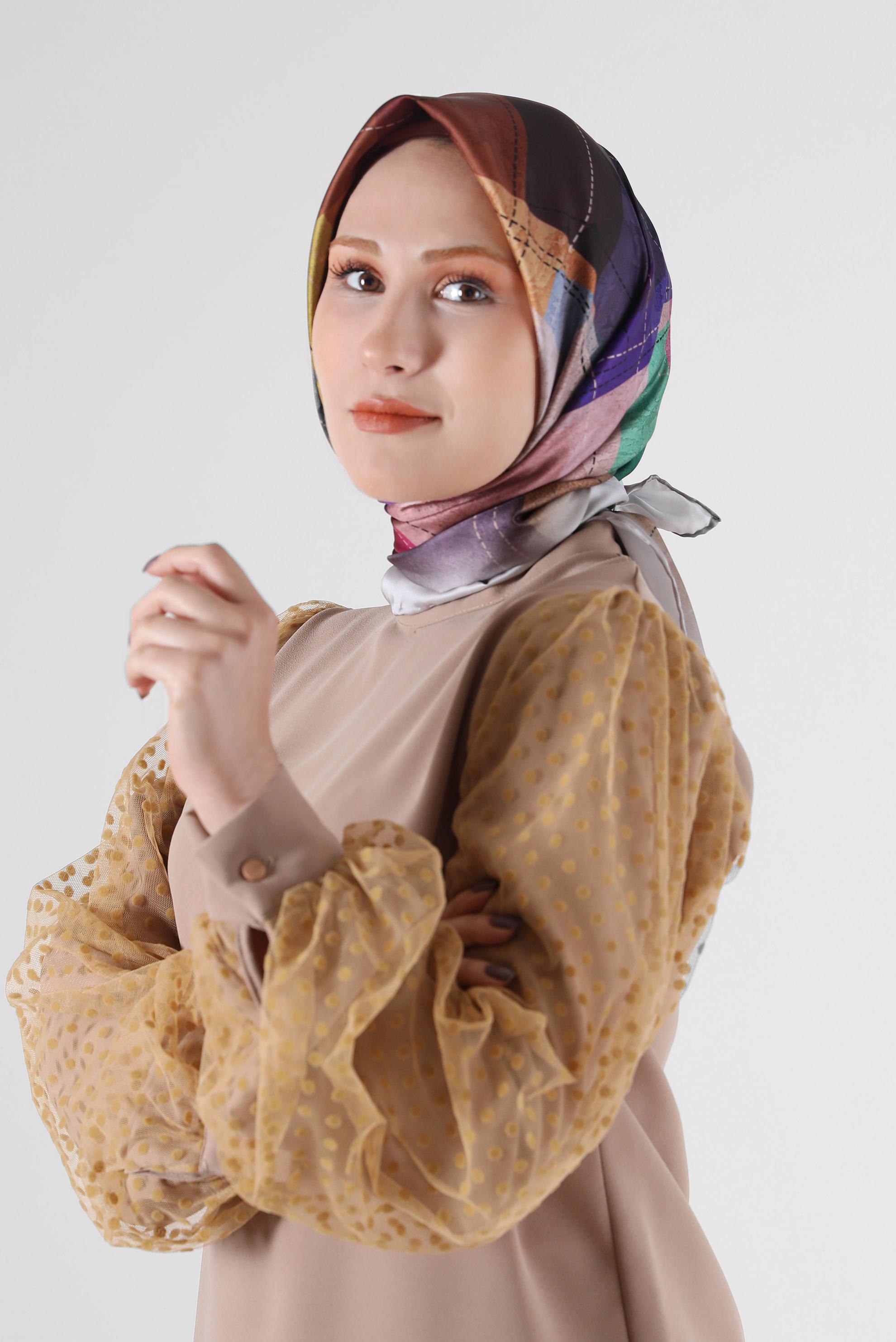 Hijab clothing BEIGE ALVINA PATTERNED HEADSCARF 8088 