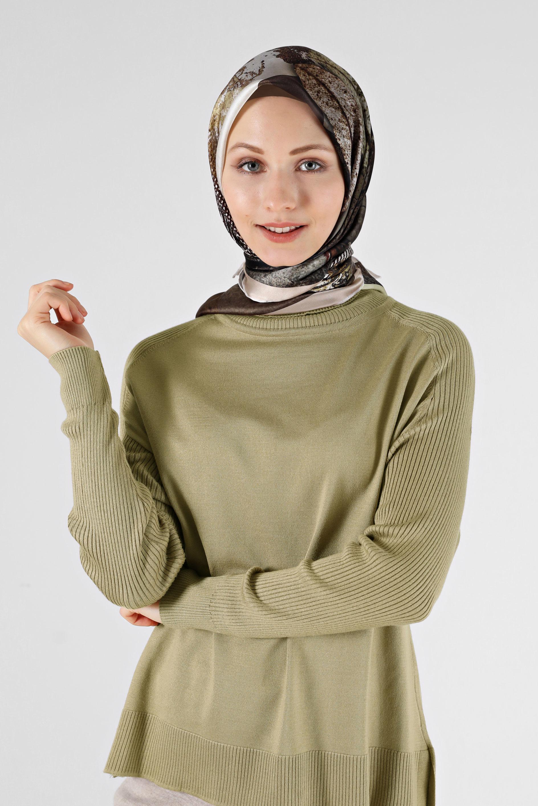 Tesettür giyim BEJ ALVİNA İPEK EŞARP 23984 