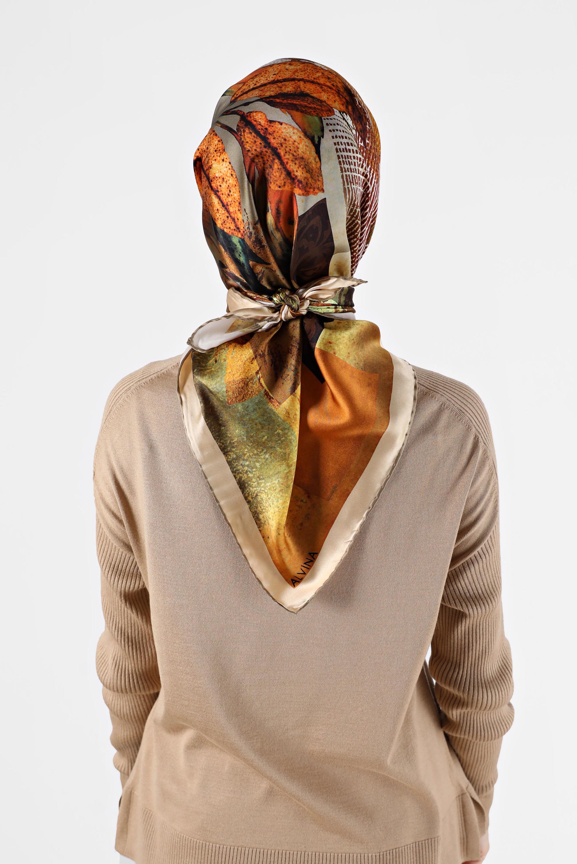 Tesettür giyim ALTIN ALVİNA İPEK EŞARP 23984 