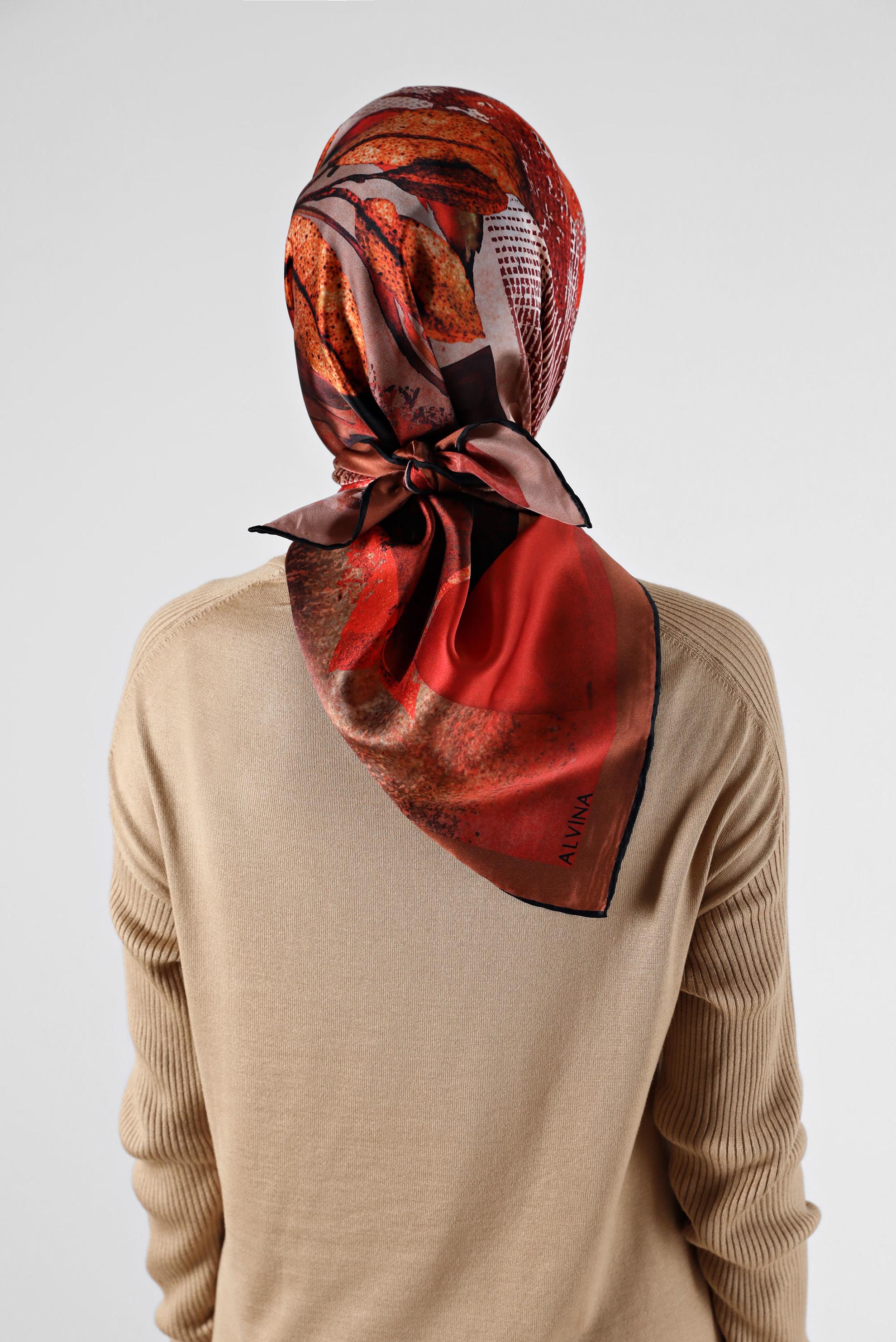 Tesettür giyim MERCAN ALVİNA İPEK EŞARP 23984 