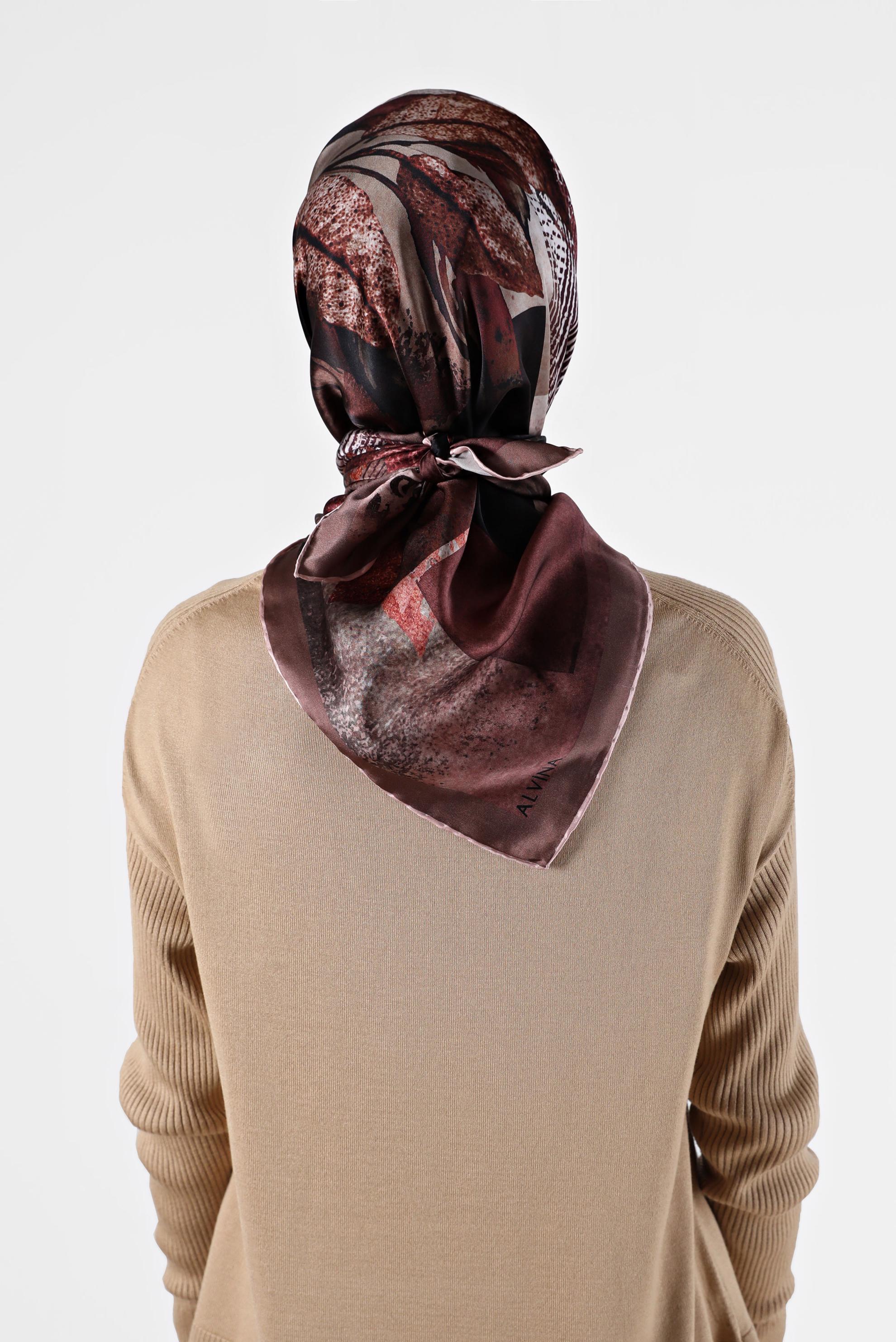 Tesettür giyim PUDRA ALVİNA İPEK EŞARP 23984 