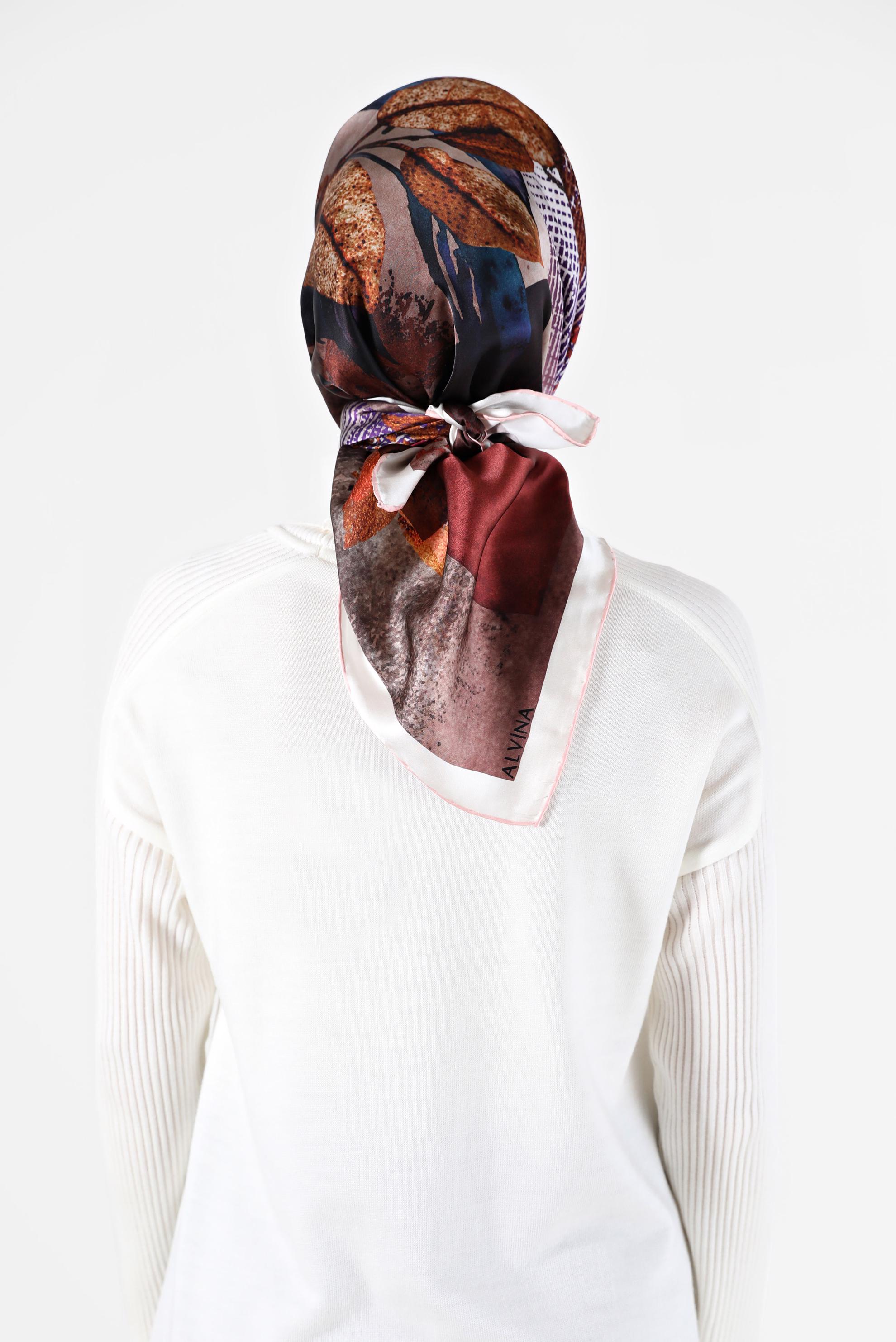 Tesettür giyim PUDRA ALVİNA İPEK EŞARP 23984 