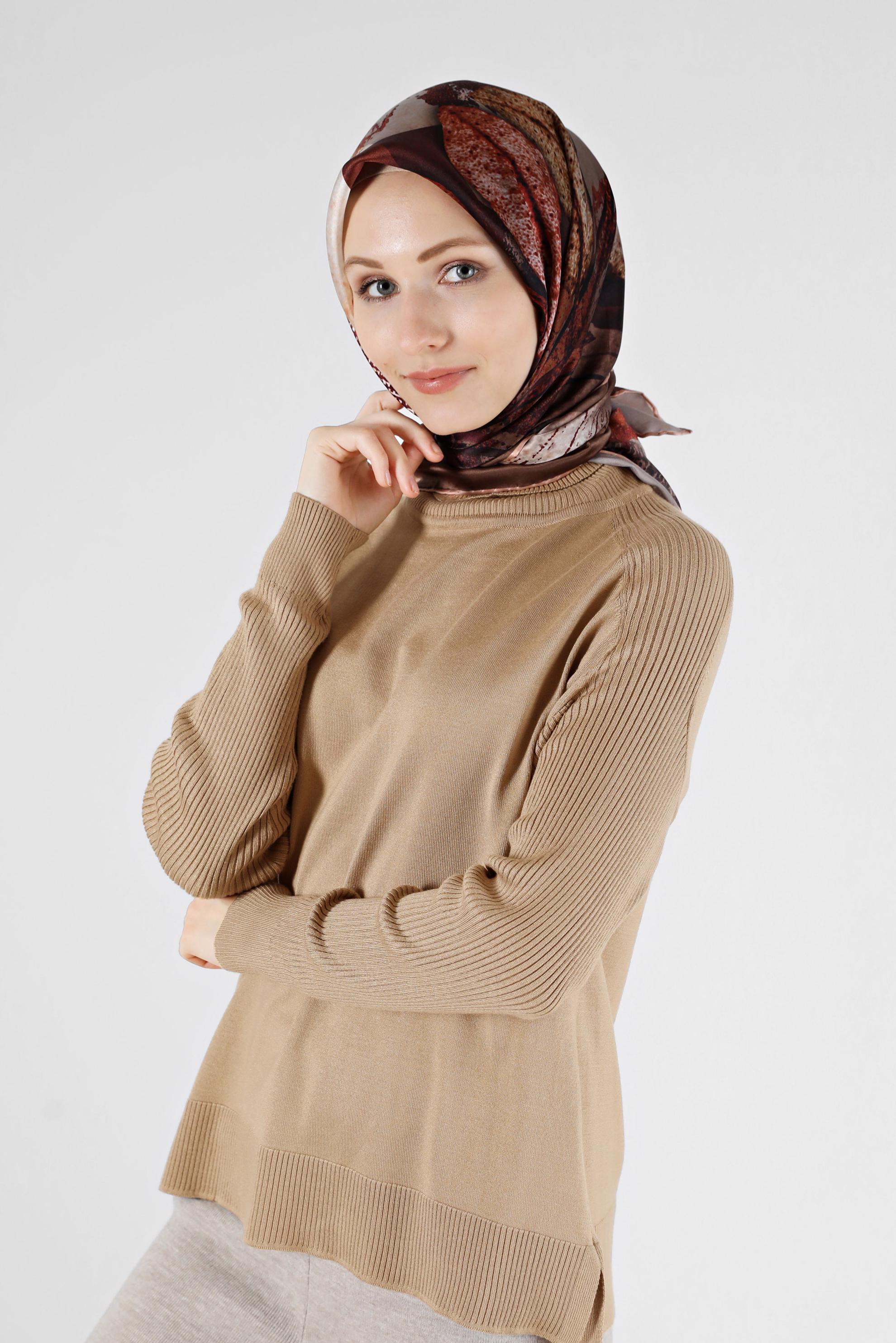 Tesettür giyim PUDRA ALVİNA İPEK EŞARP 23984 