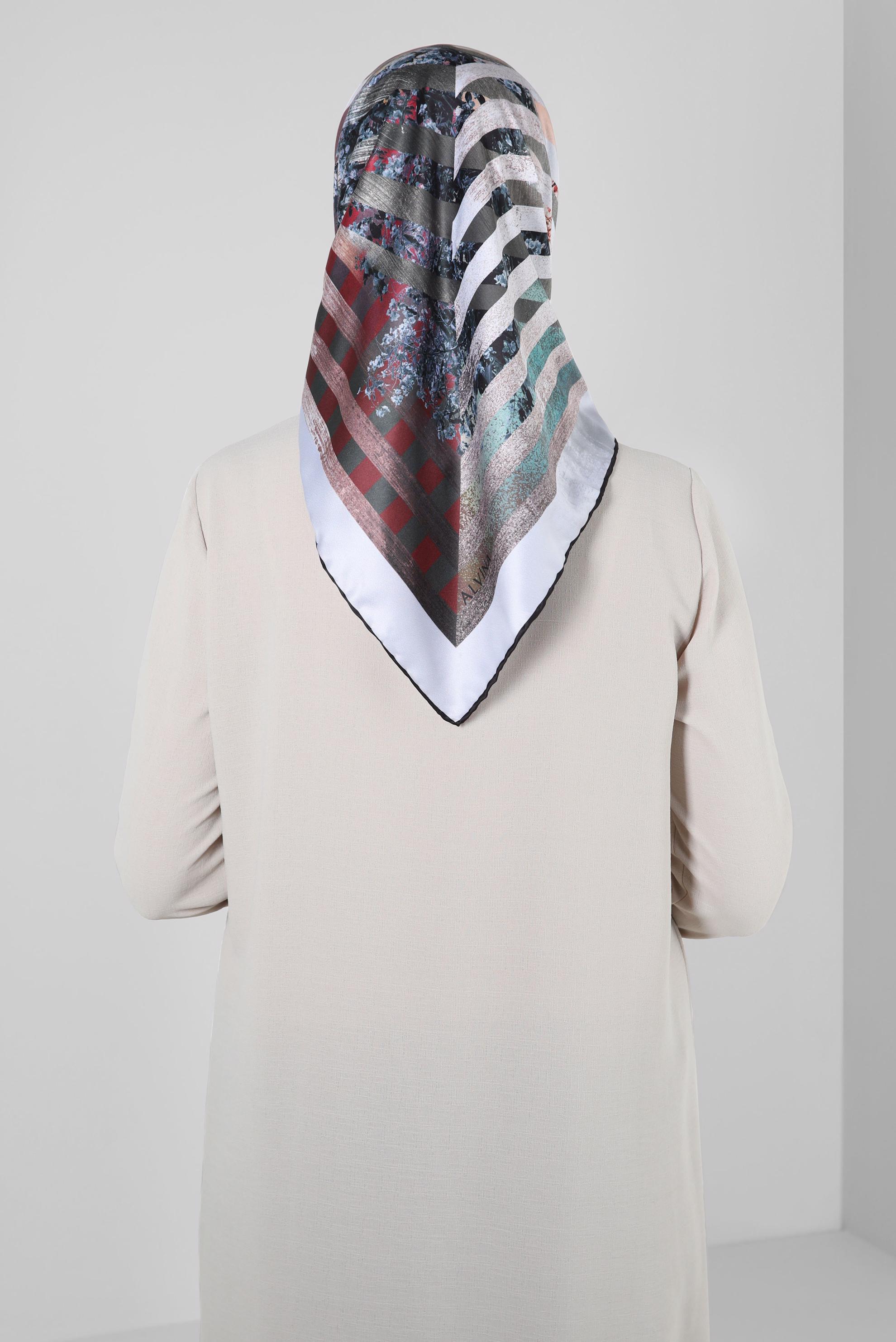 Tesettür giyim VİZON ALVİNA DESENLİ DİJİTAL EŞARP 23987 