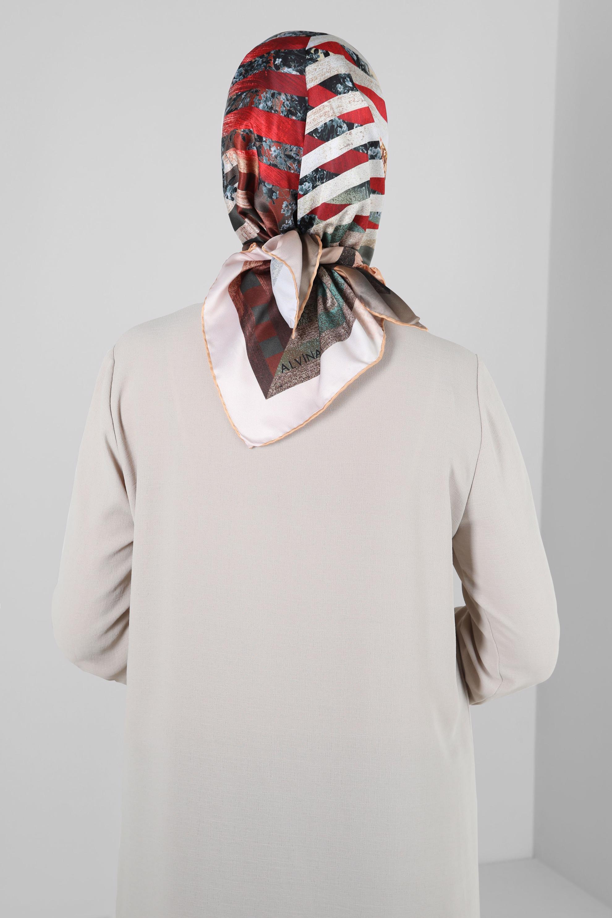 Tesettür giyim PUDRA ALVİNA DESENLİ DİJİTAL EŞARP 23987 