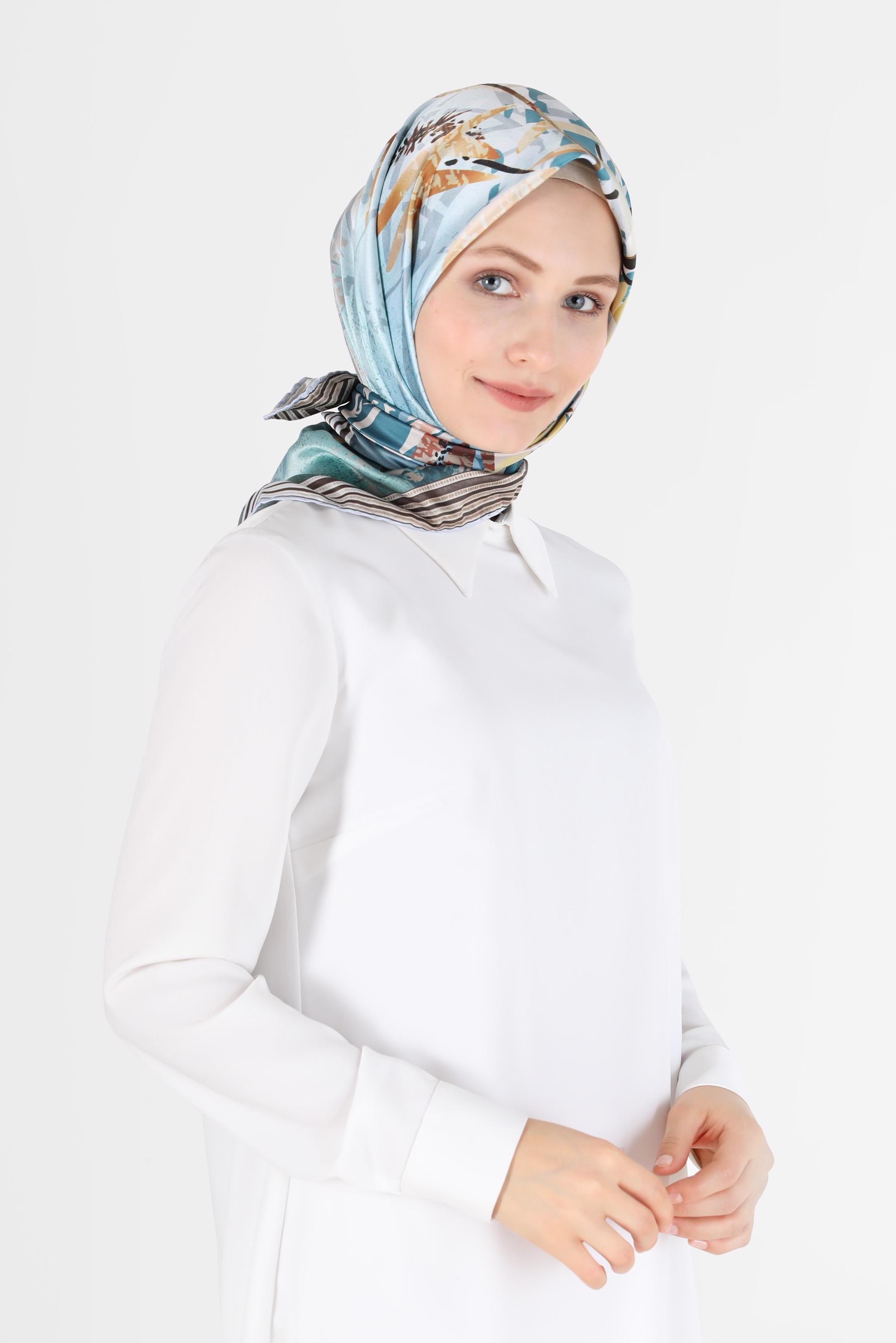 Tesettür giyim MAVİ ALVİNA DİJİTAL EŞARP 23998 