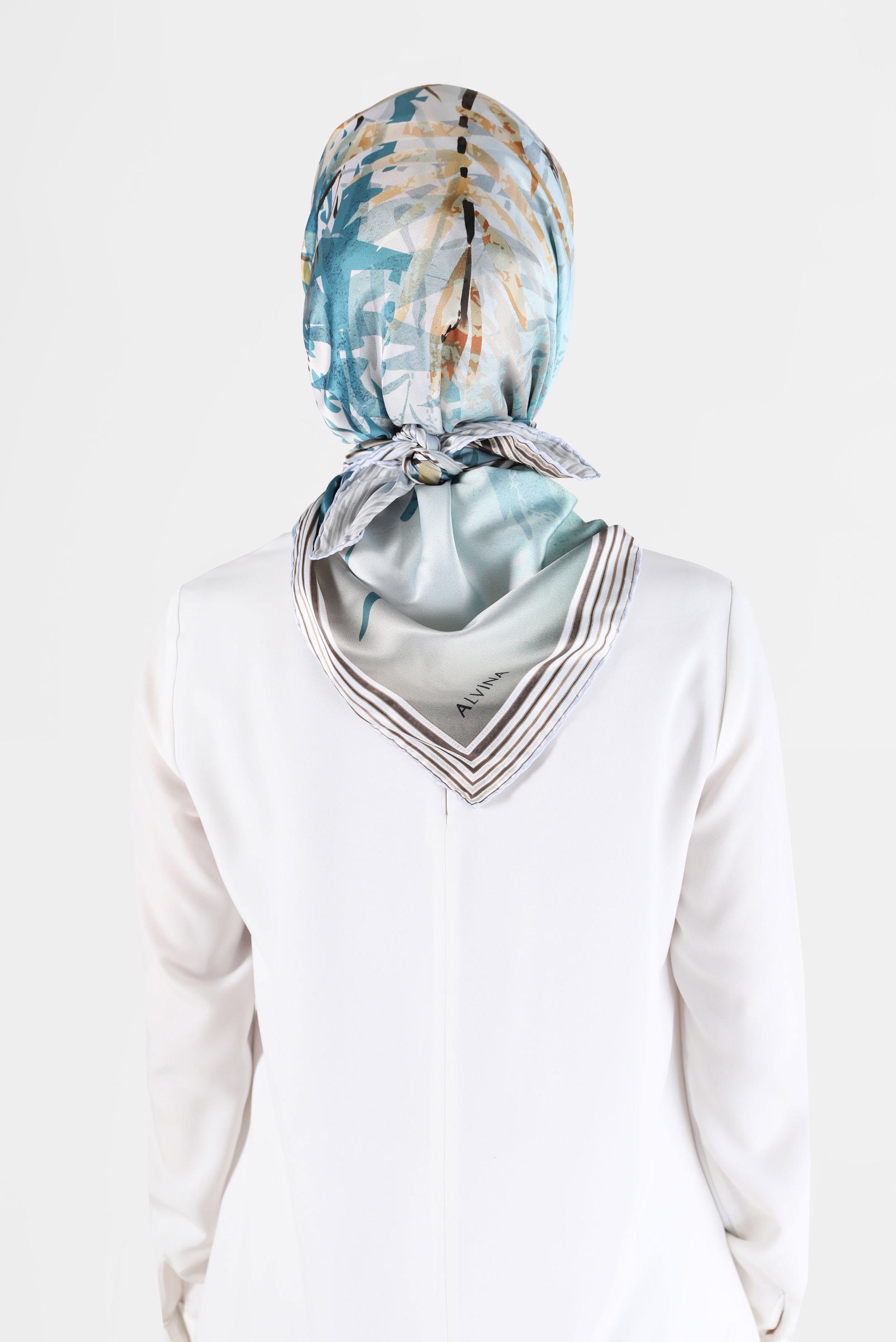 Tesettür giyim MAVİ ALVİNA DİJİTAL EŞARP 23998 