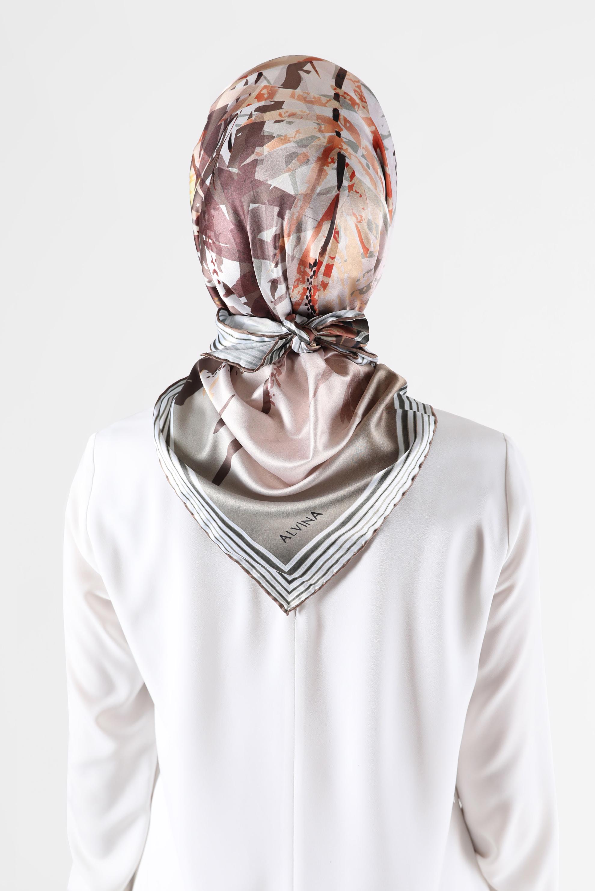 Tesettür giyim TURUNCU ALVİNA DİJİTAL EŞARP 23998 