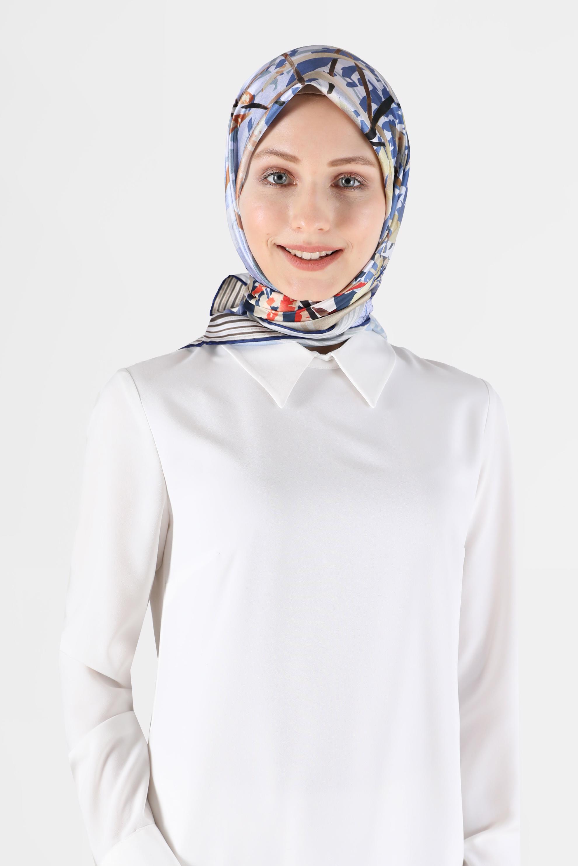 Tesettür giyim KAHVE ALVİNA DİJİTAL EŞARP 23998 