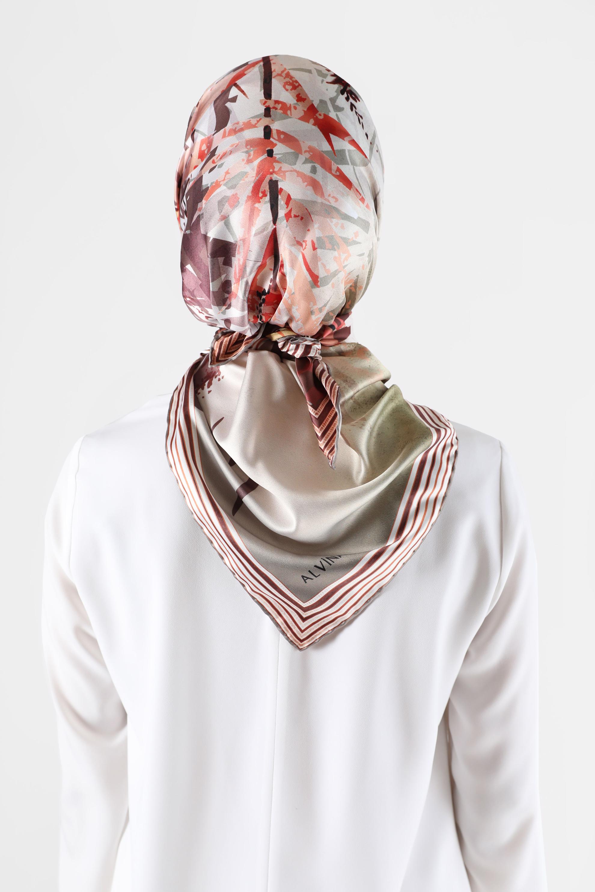 Tesettür giyim VİZON ALVİNA DİJİTAL EŞARP 23998 