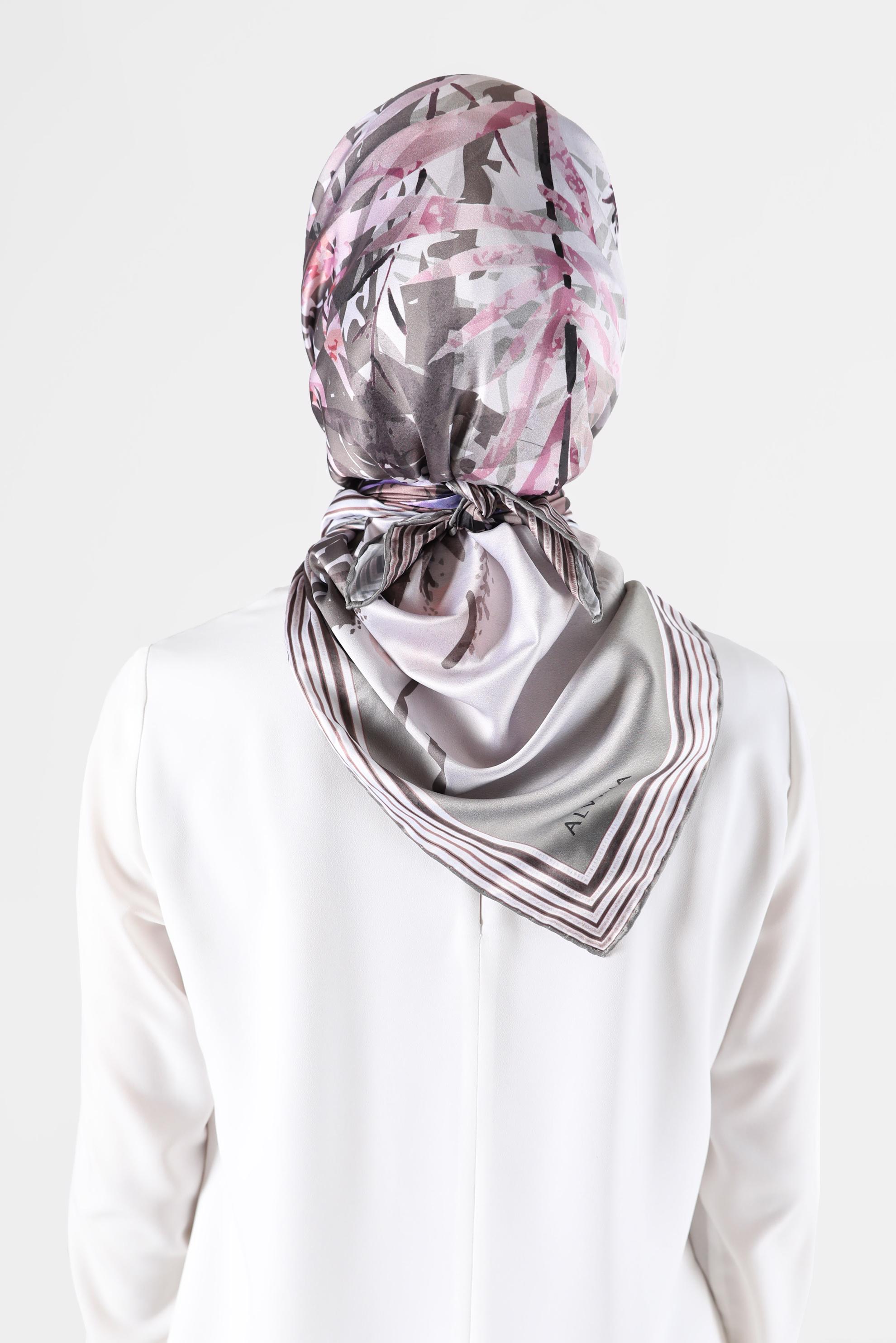 Tesettür giyim GRİ ALVİNA DİJİTAL EŞARP 23998 