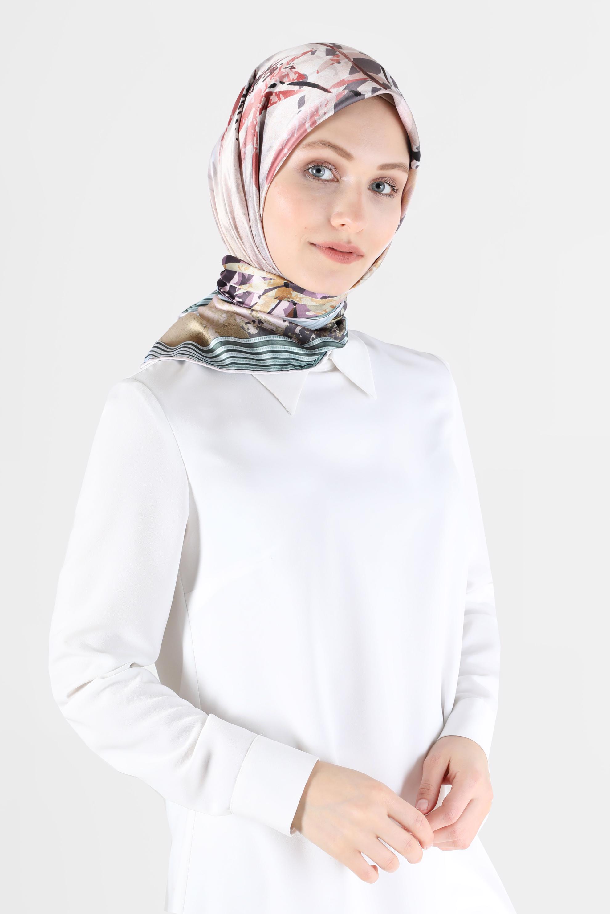 Tesettür giyim PUDRA ALVİNA DİJİTAL EŞARP 23998 