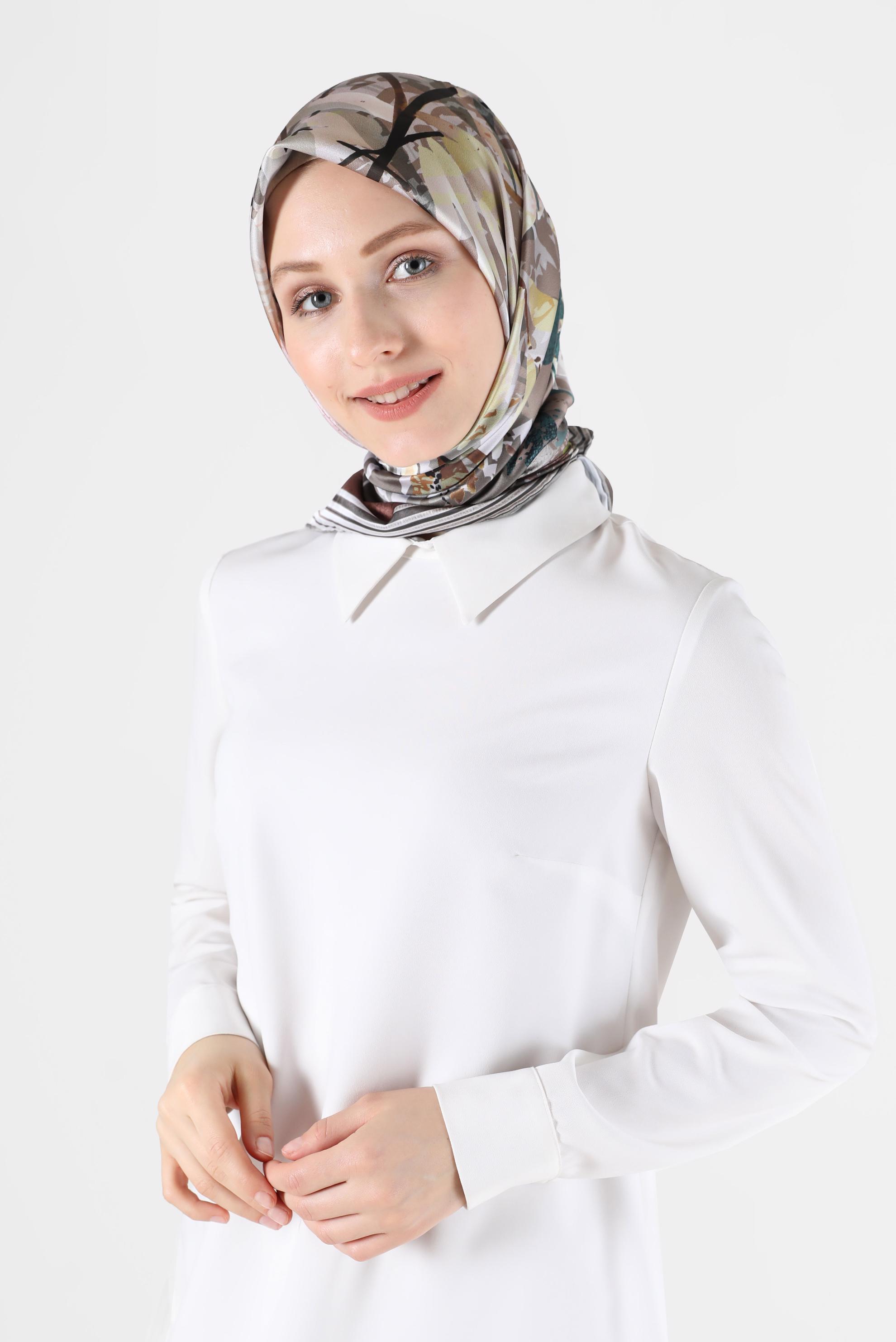 Tesettür giyim YEŞİL ALVİNA DİJİTAL EŞARP 23998 