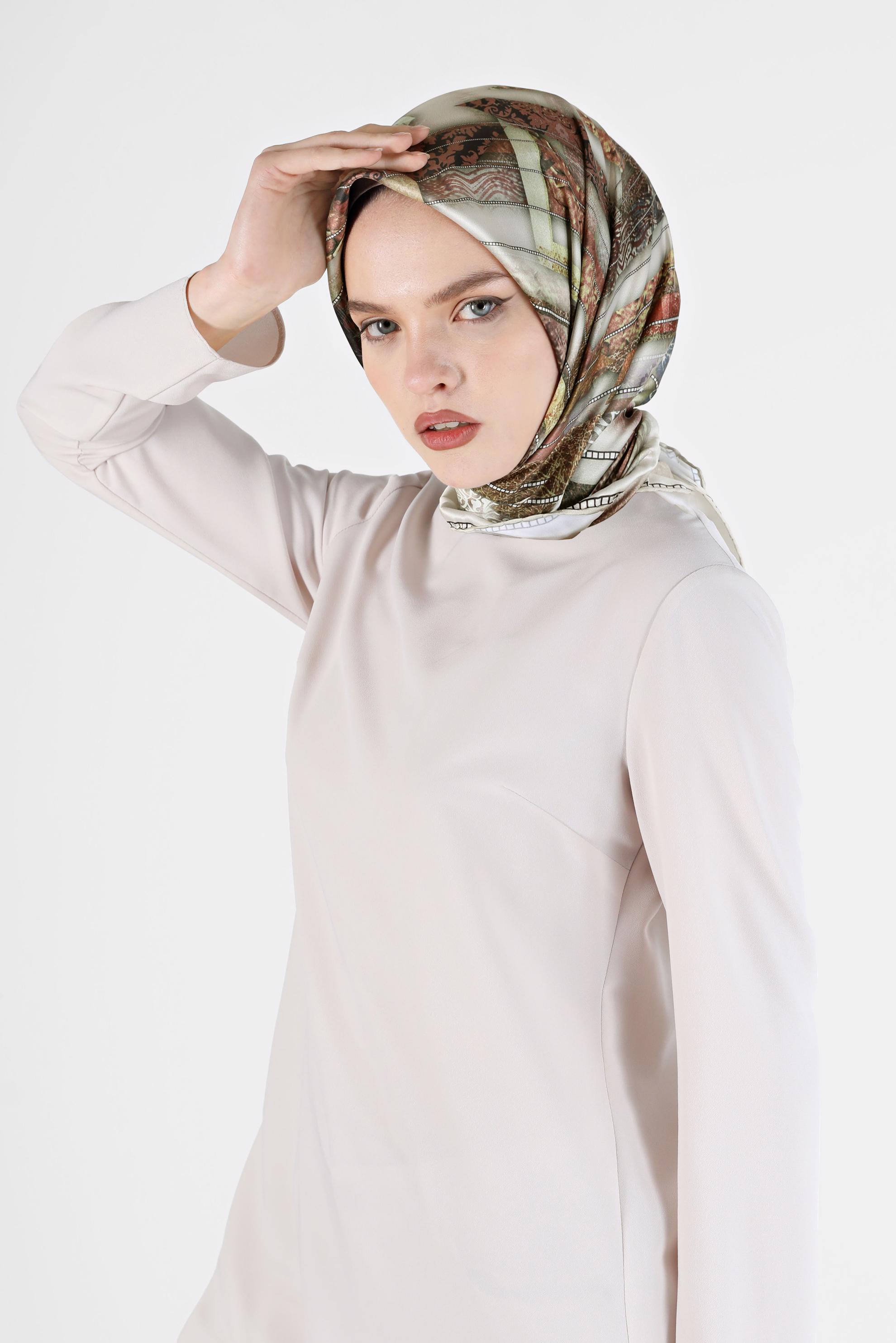 Tesettür giyim BEJ 31469 ALVİNA DİJİTAL EŞARP