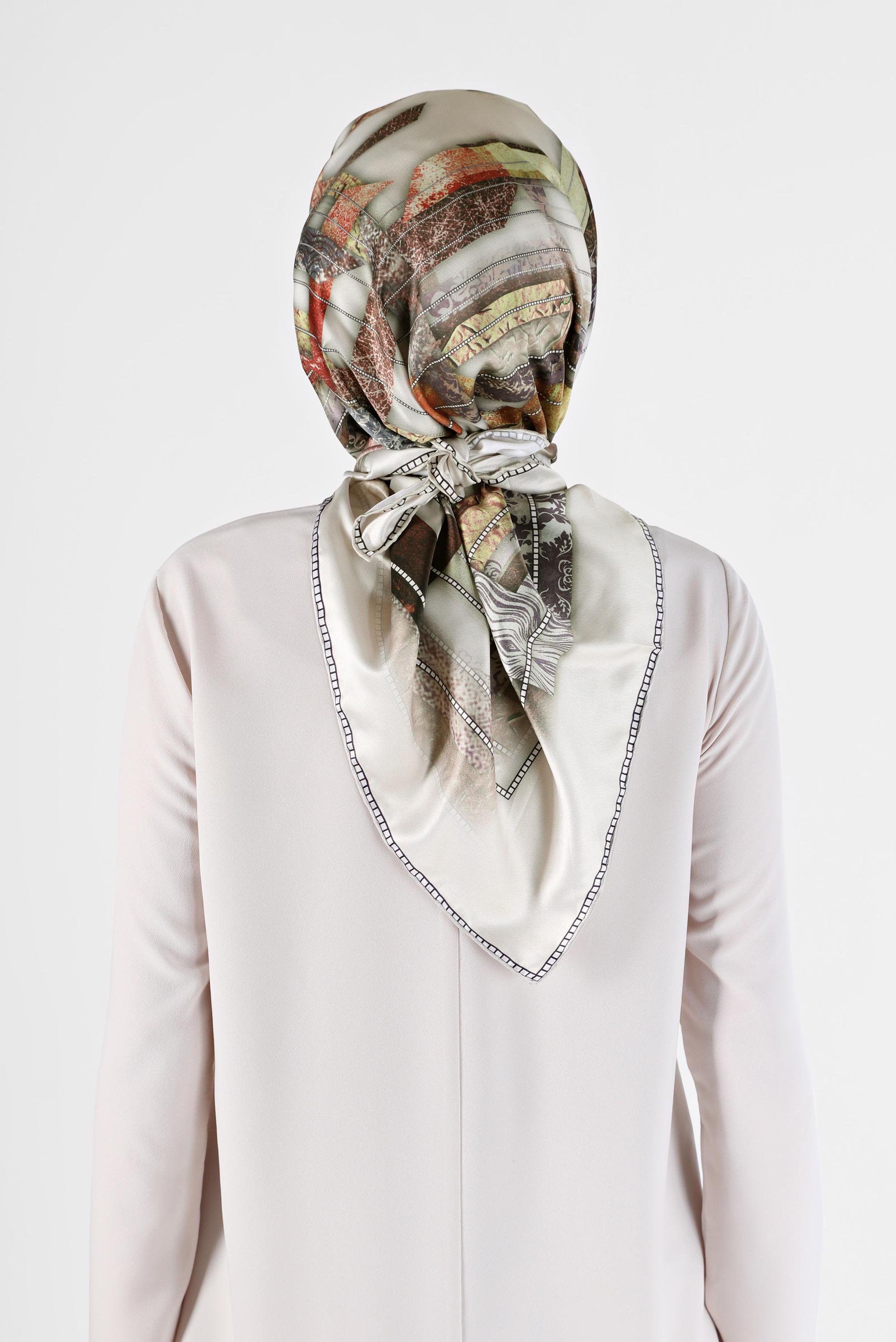 Tesettür giyim BEJ 31469 ALVİNA DİJİTAL EŞARP